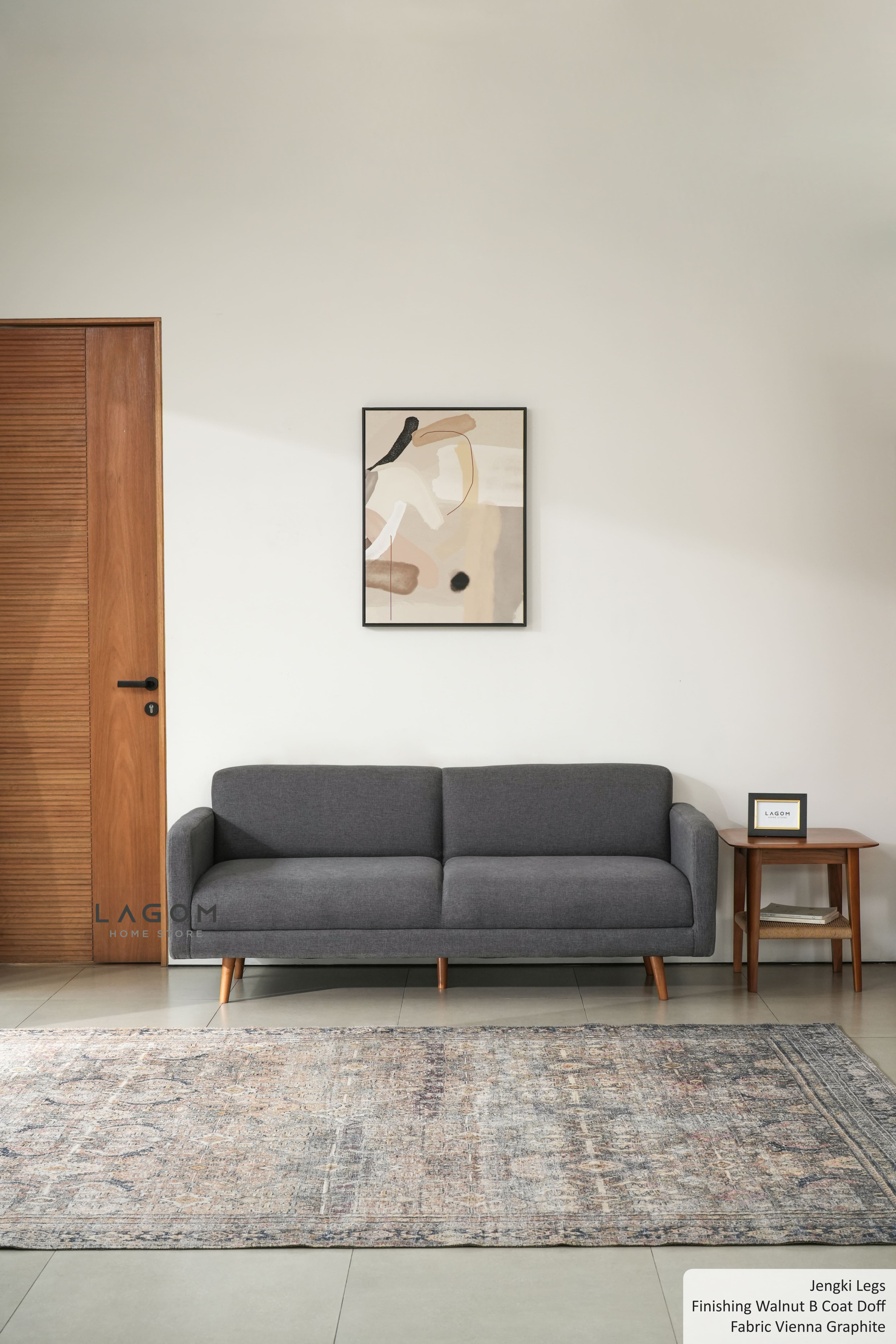 Sofa Double Seater dengan Frame Kayu Jati Sofa Lagom Home Store Jati Furnitur Teak Furniture Jakarta