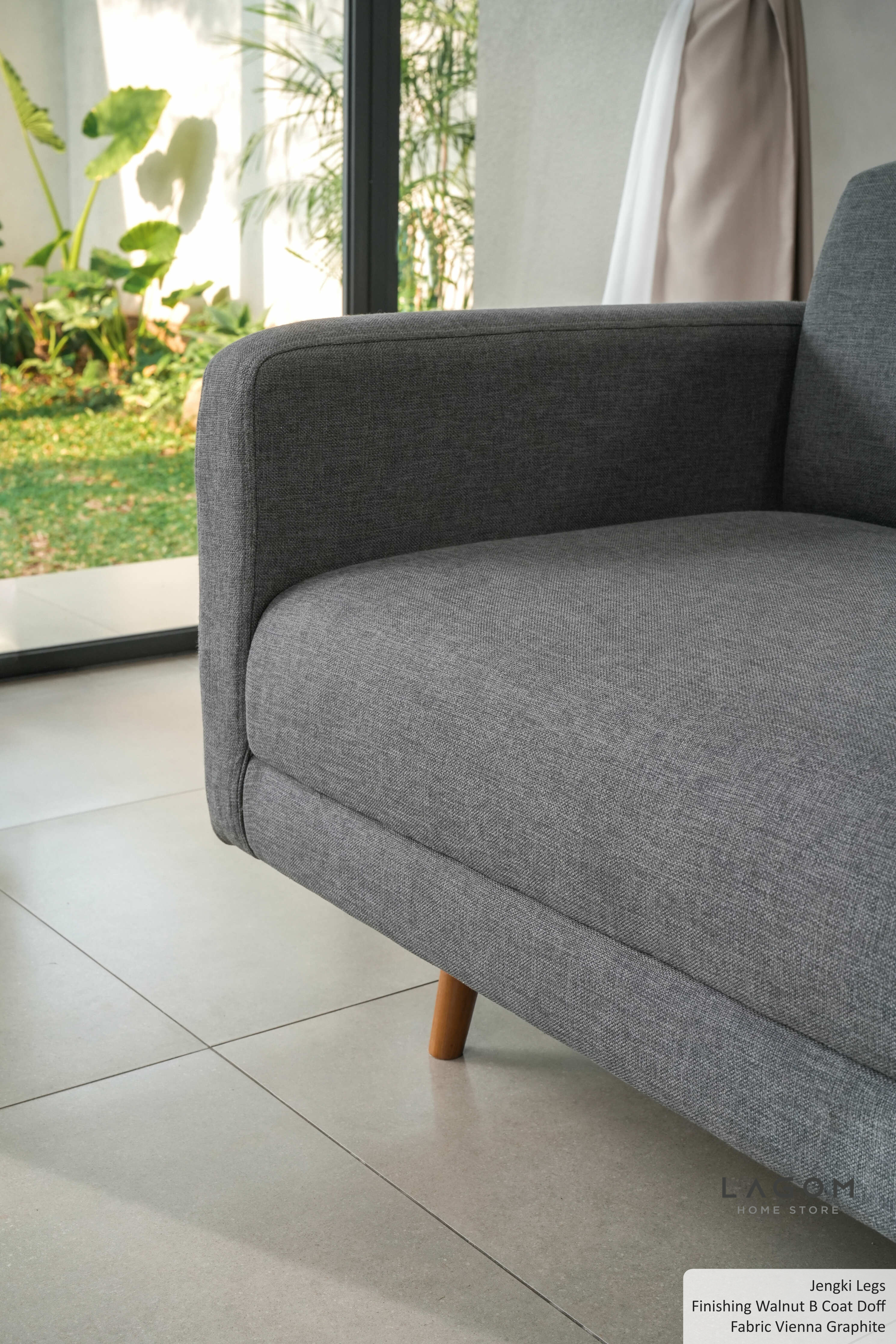 Sofa Double Seater dengan Frame Kayu Jati Sofa Lagom Home Store Jati Furnitur Teak Furniture Jakarta
