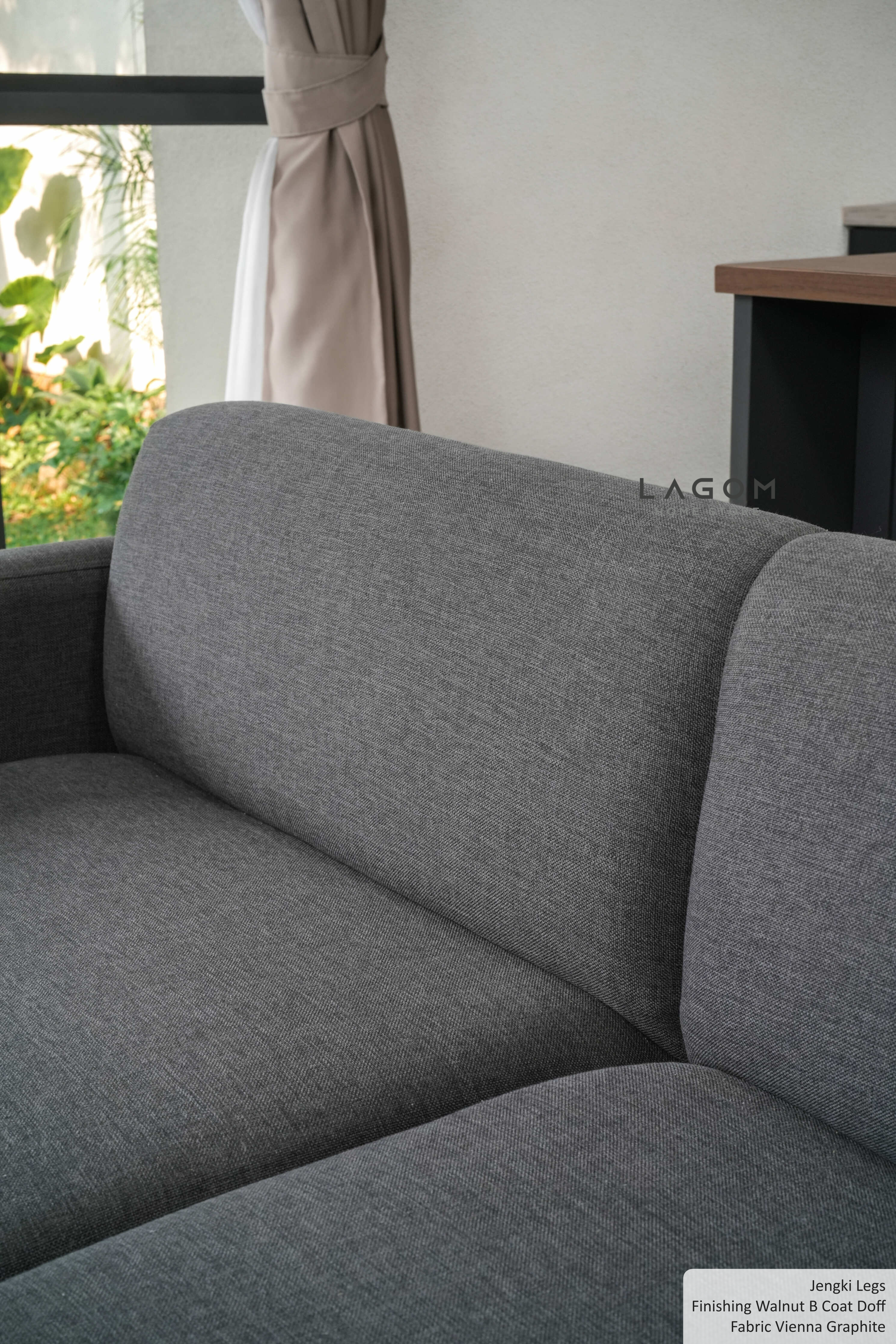 Sofa Double Seater dengan Frame Kayu Jati Sofa Lagom Home Store Jati Furnitur Teak Furniture Jakarta