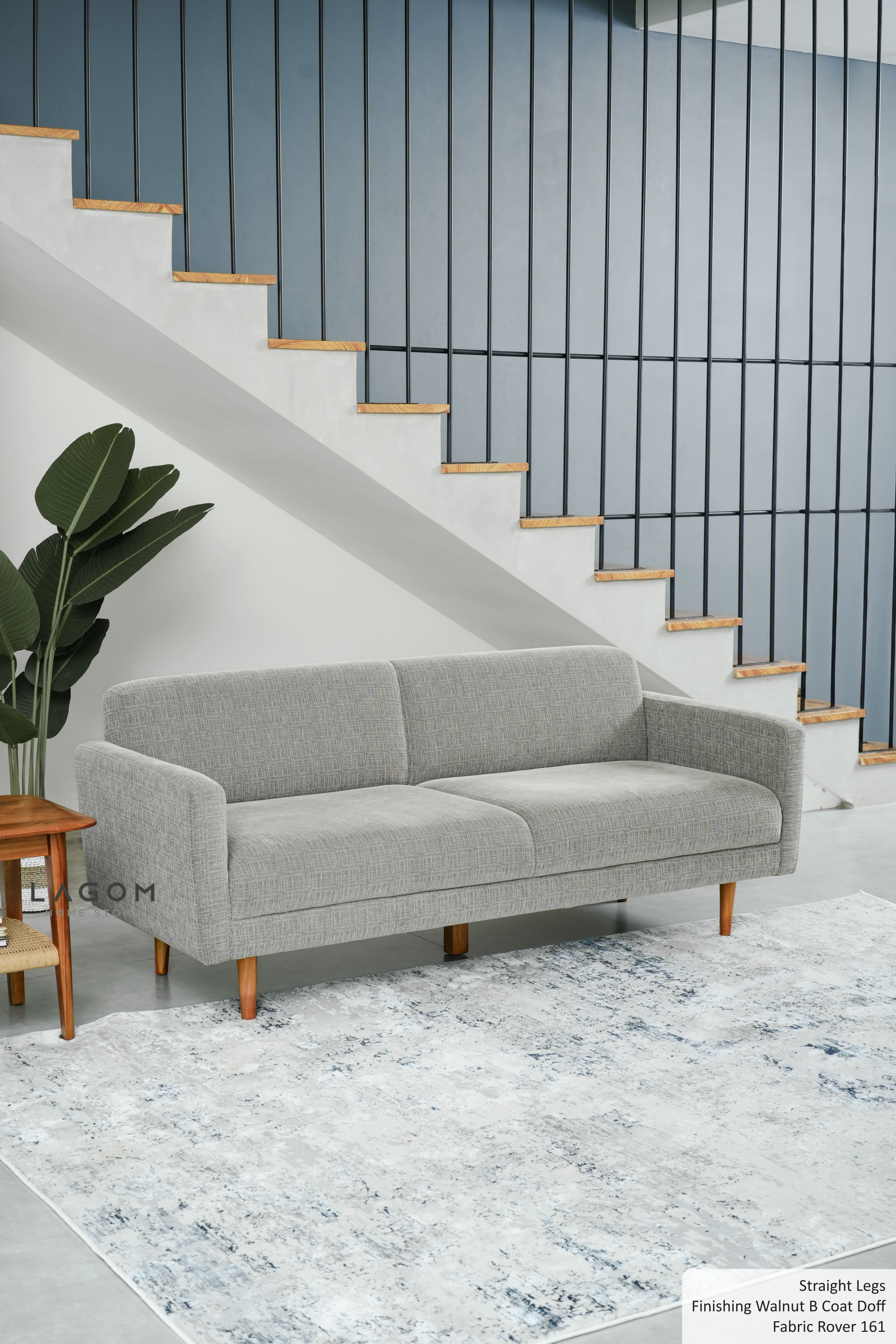 Sofa Double Seater dengan Frame Kayu Jati Sofa Lagom Home Store Jati Furnitur Teak Furniture Jakarta