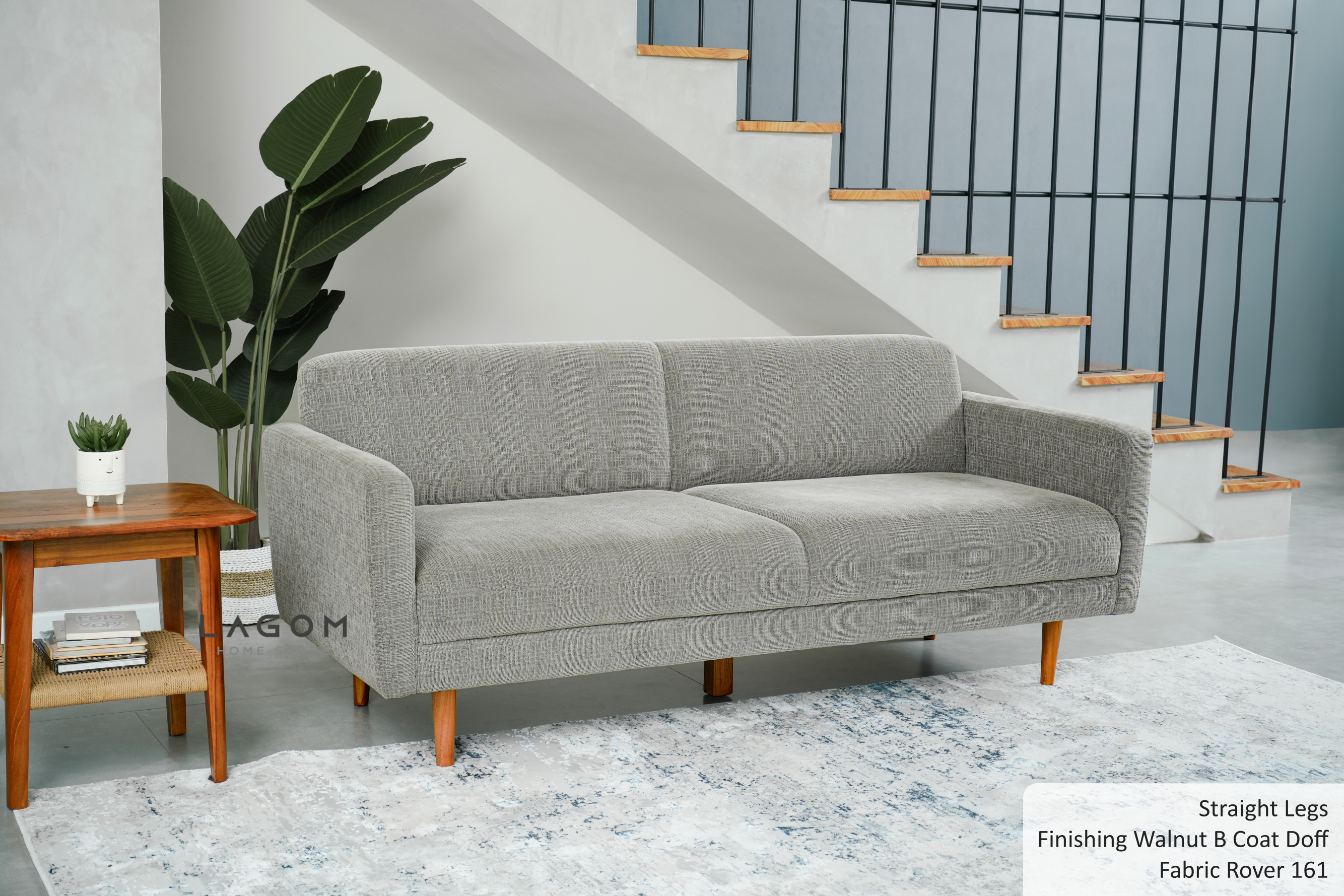 Sofa Double Seater dengan Frame Kayu Jati Sofa Lagom Home Store Jati Furnitur Teak Furniture Jakarta