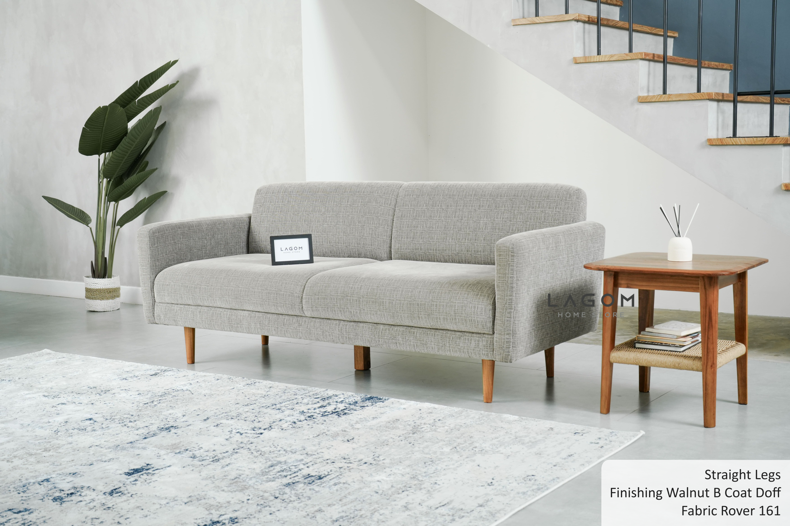 Sofa Double Seater dengan Frame Kayu Jati Sofa Lagom Home Store Jati Furnitur Teak Furniture Jakarta