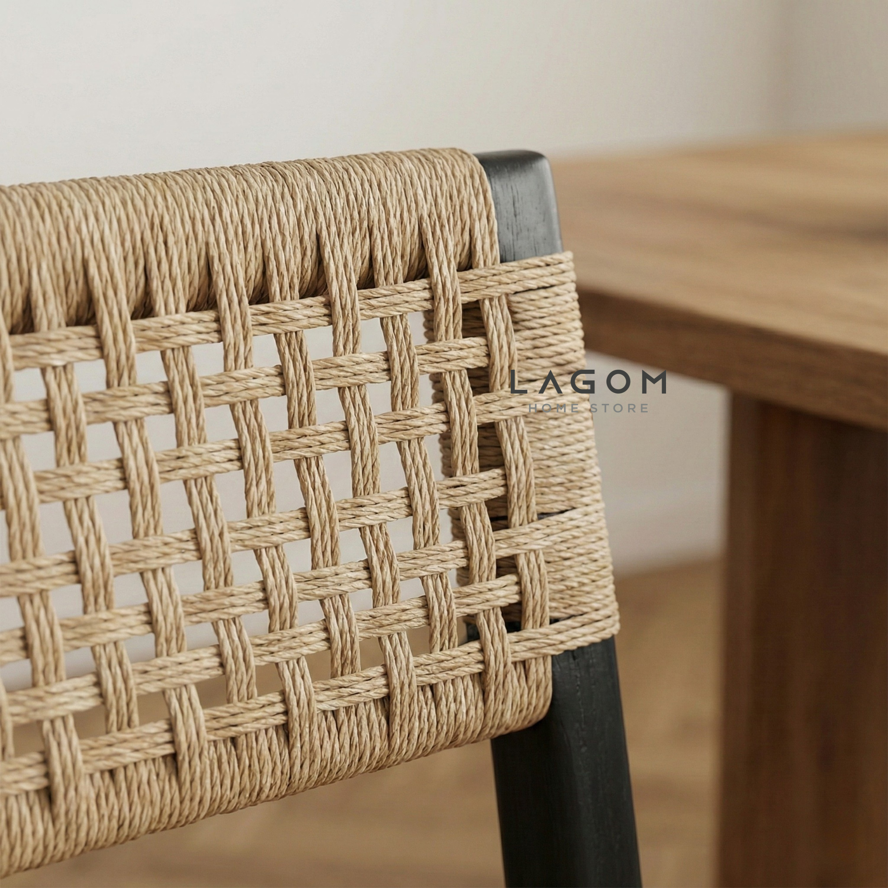 Solid Teak Chair with Handwoven Paper Loom Chair Lagom Home Store Jati Furnitur Teak Furniture Jakarta