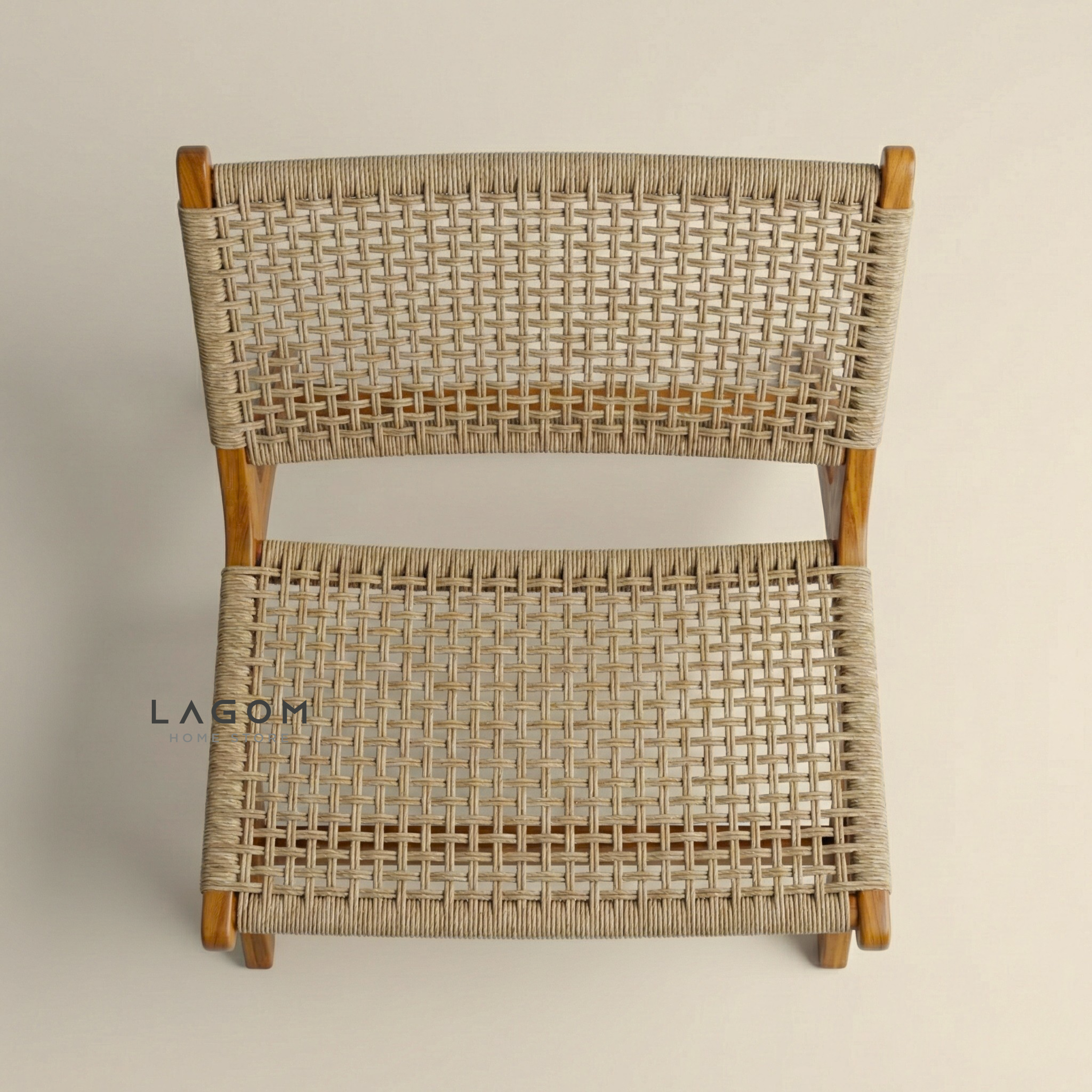 Solid Teak Lounge Chair with Handwoven Poly Hyacinth Chair Lagom Home Store Jati Furnitur Teak Furniture Jakarta