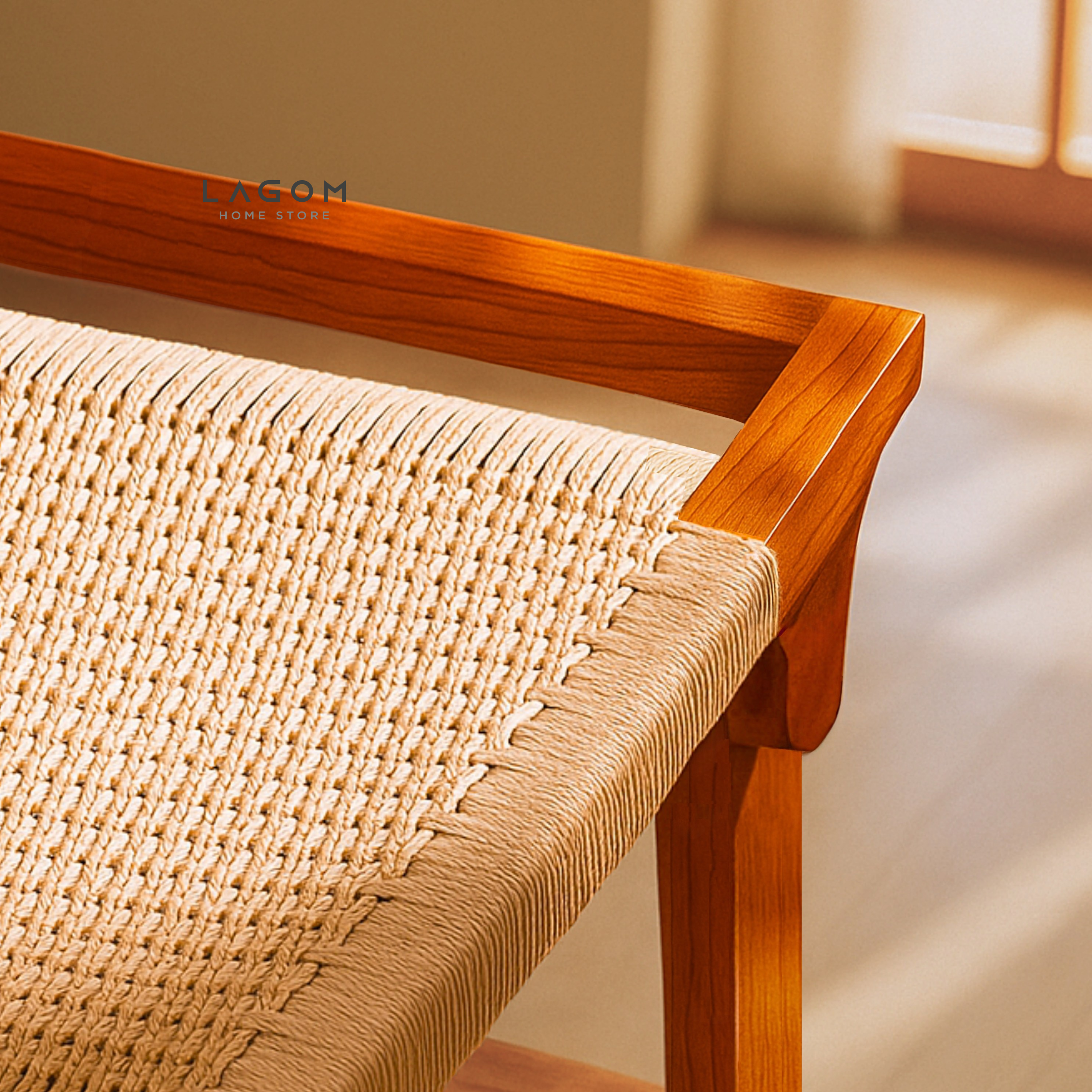 Teak & Loom Foldable Ottoman Stool Ottoman Lagom Home Store Jati Furnitur Teak Furniture Jakarta