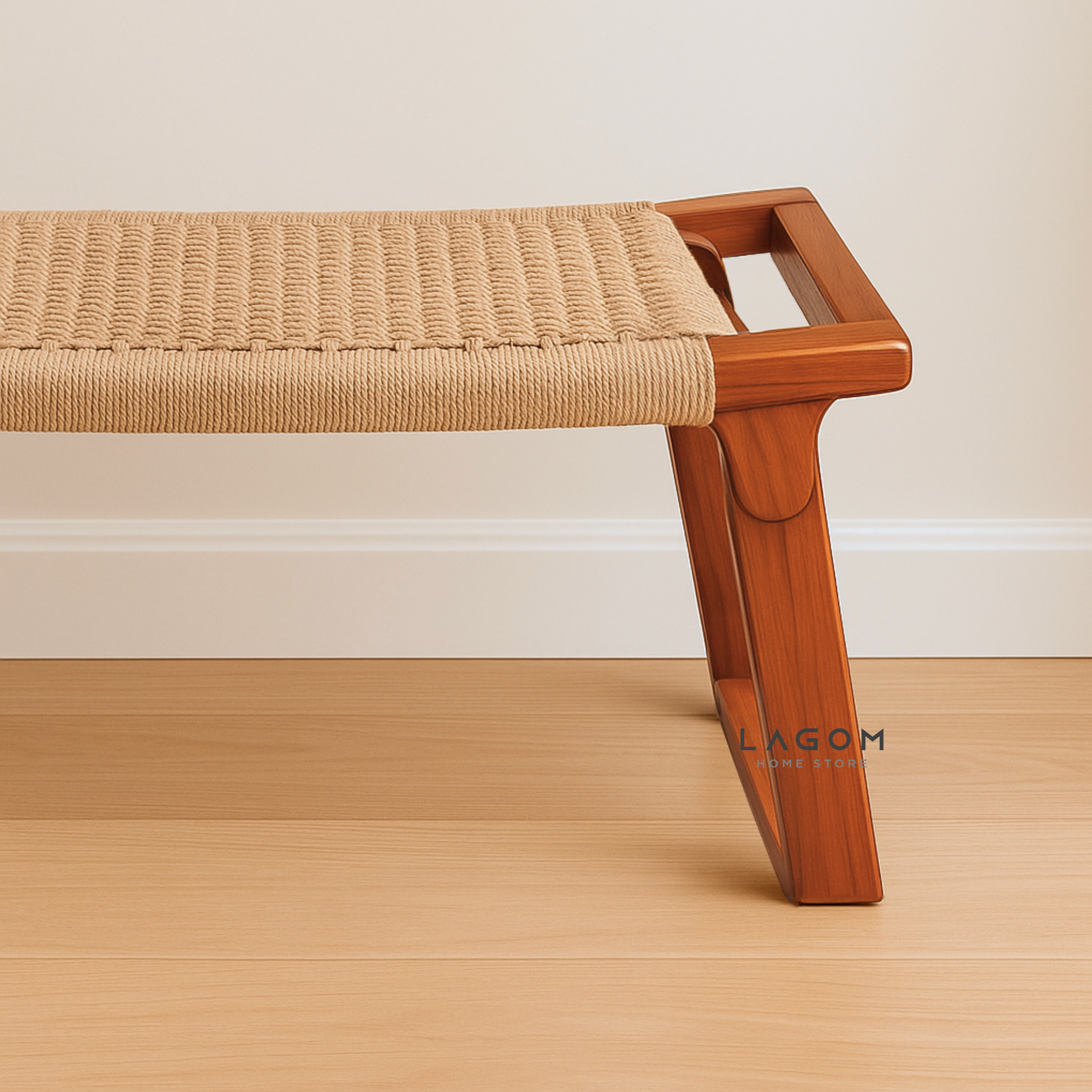 Teak & Loom Foldable Ottoman Stool Ottoman Lagom Home Store Jati Furnitur Teak Furniture Jakarta