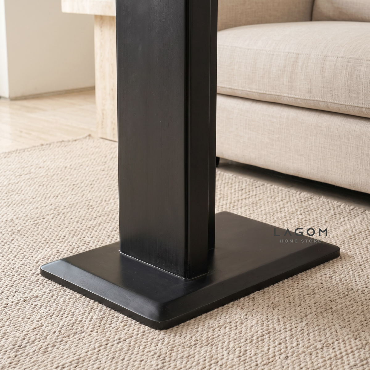 Teak Side Table with Device Slot Side Table Lagom Home Store Jati Furnitur Teak Furniture Jakarta