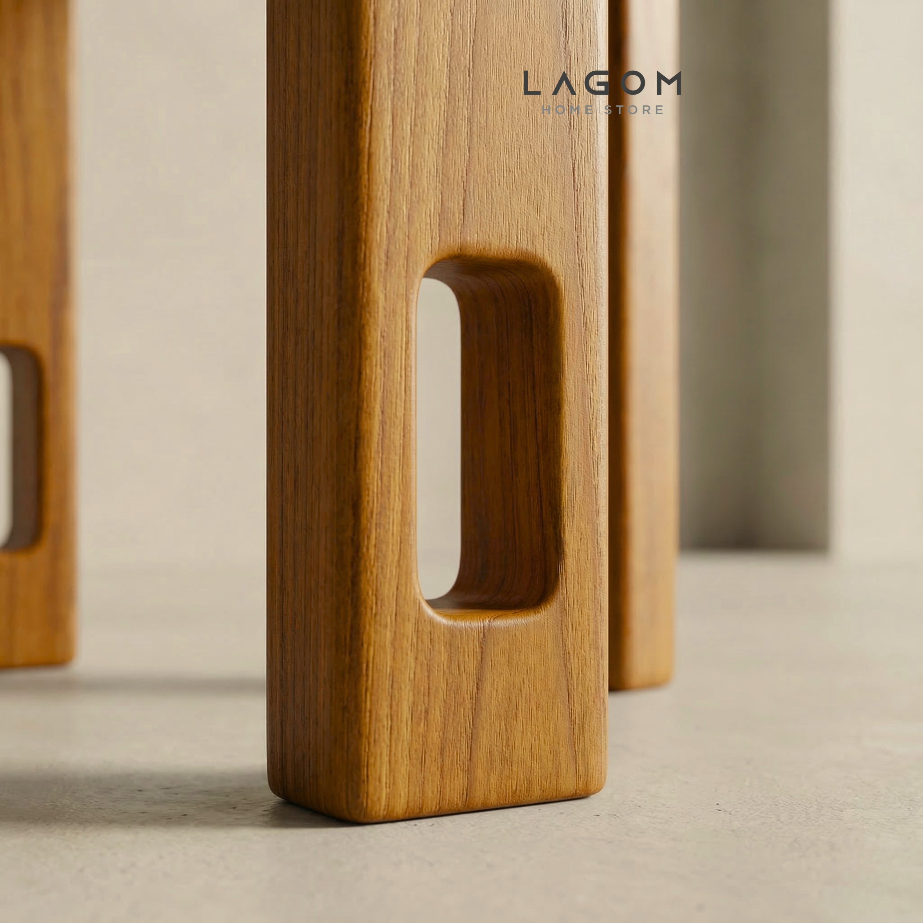 Teak Stackable Stools - Set of 4 Stool Lagom Home Store Jati Furnitur Teak Furniture Jakarta