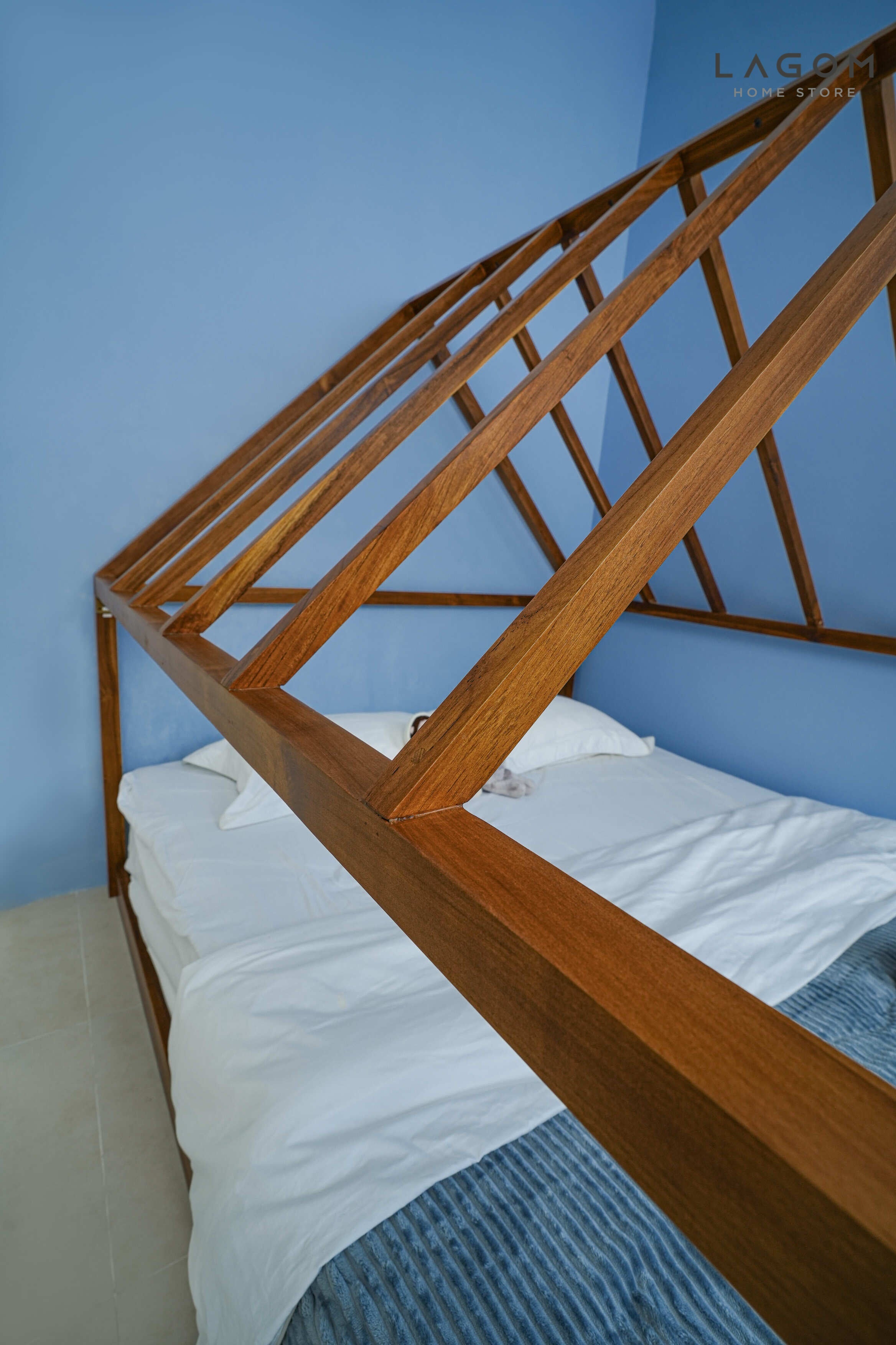 Tempat Tidur/House Bed/Montessori Bed Material Kayu Jati 191 cm x 211 cm x 188.3 cm (Mattress 180 cm x 200 cm) Bed Frame Lagom Home Store Jati Furnitur Teak Furniture Jakarta