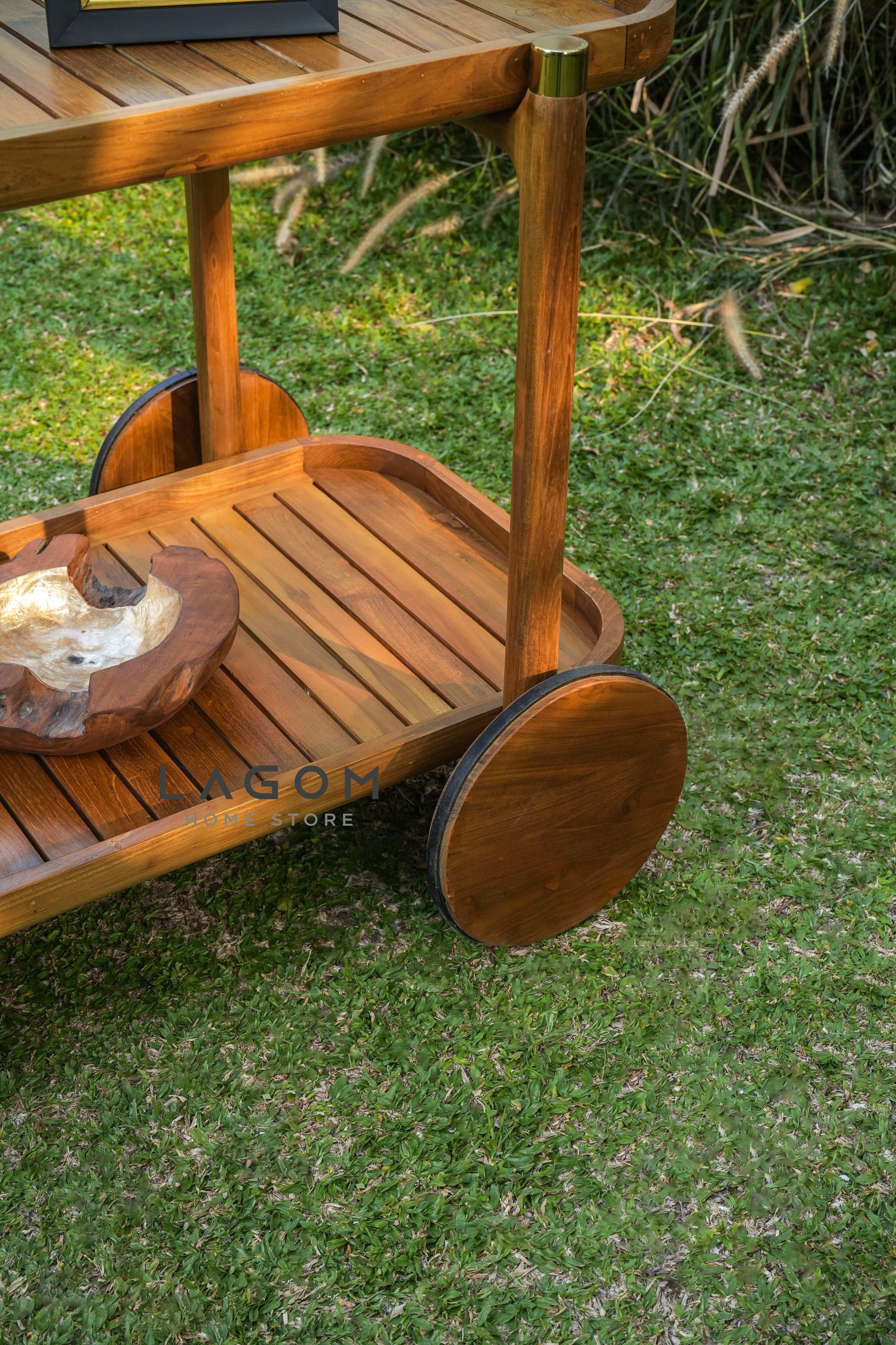 Trolley Kayu Jati Reclaimed Wood untuk Indoor dan Outdoor Trolley Lagom Home Store Jati Furnitur Teak Furniture Jakarta