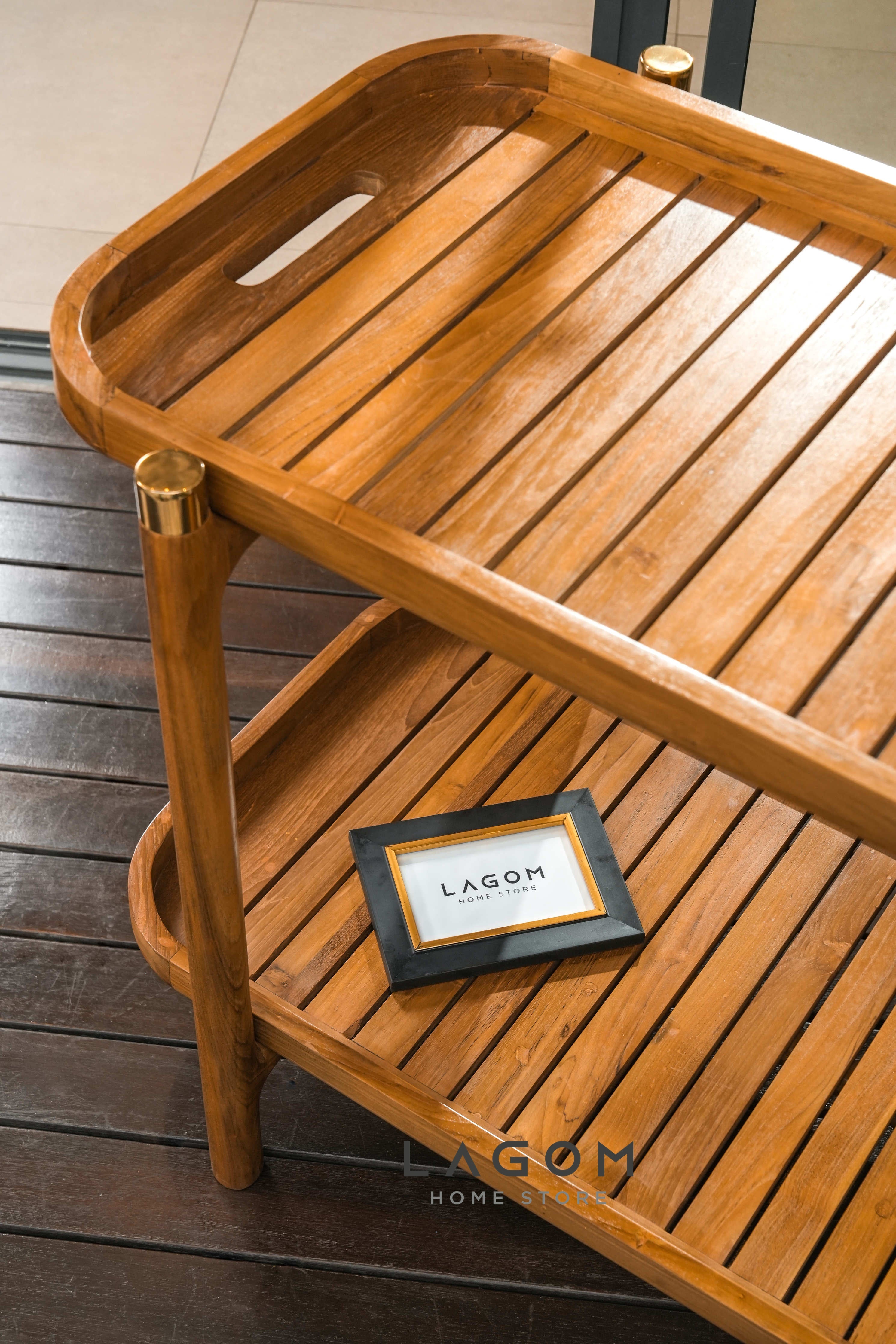 Trolley Kayu Jati Reclaimed Wood untuk Indoor dan Outdoor Trolley Lagom Home Store Jati Furnitur Teak Furniture Jakarta