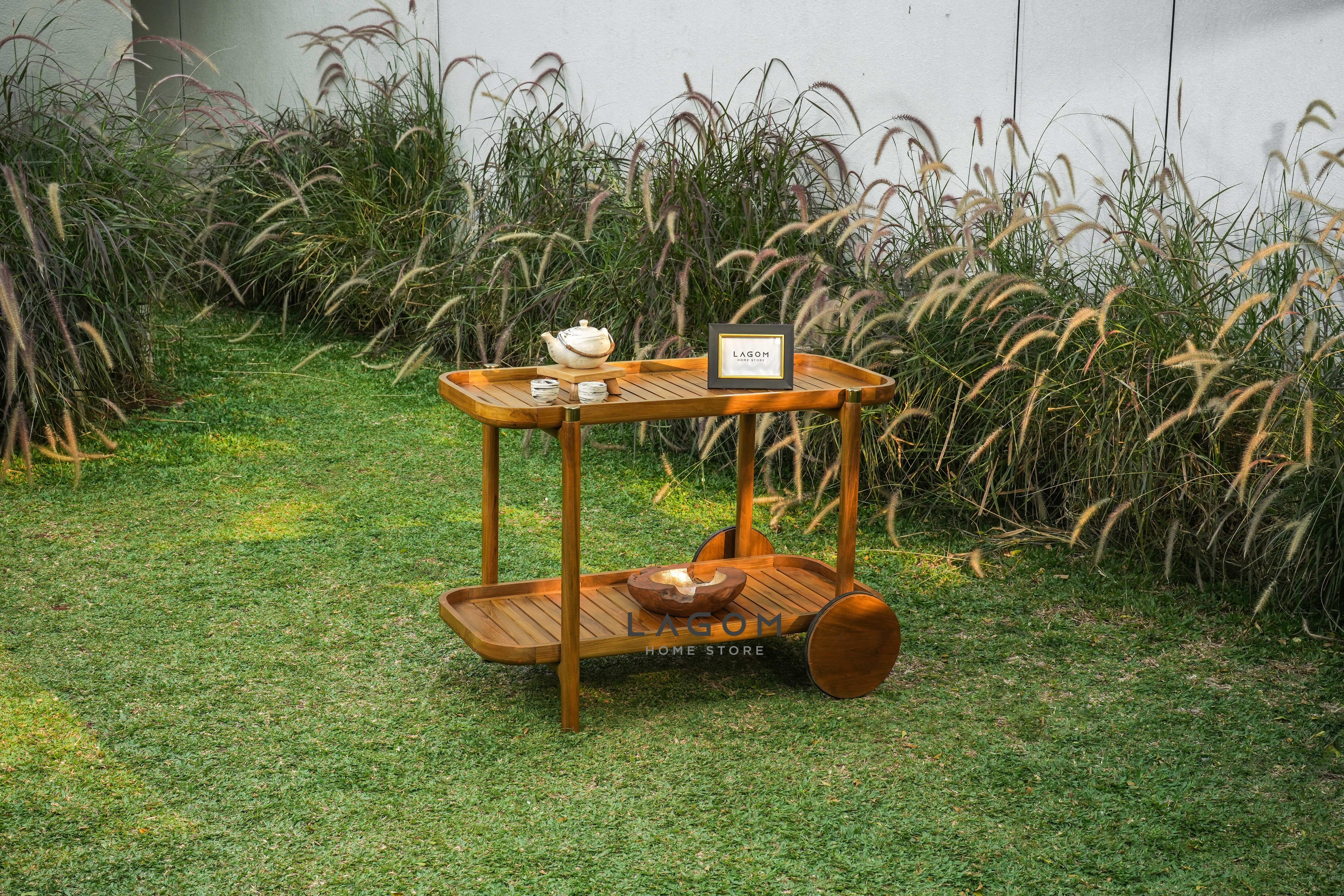 Trolley Kayu Jati Reclaimed Wood untuk Indoor dan Outdoor Trolley Lagom Home Store Jati Furnitur Teak Furniture Jakarta