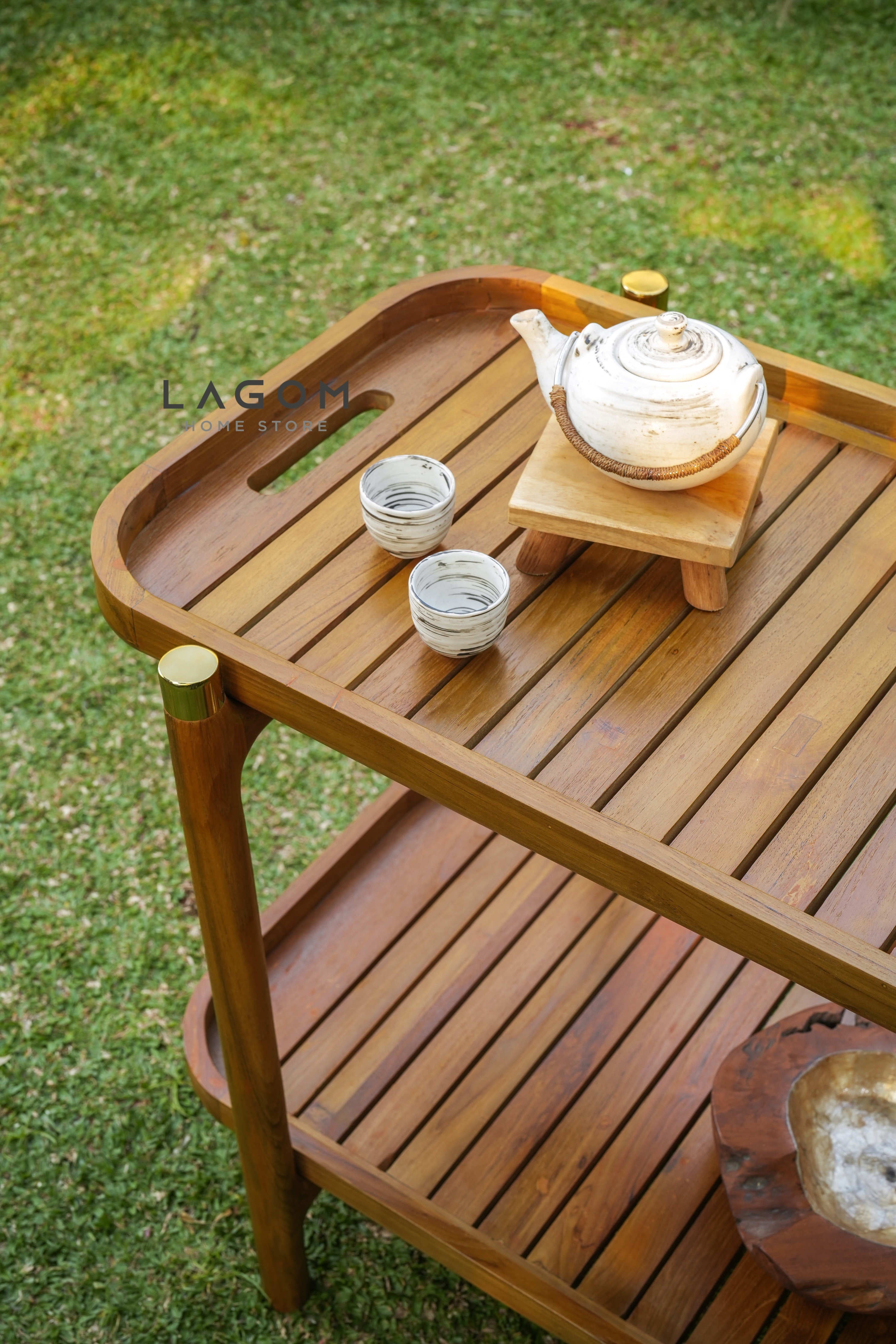 Trolley Kayu Jati Reclaimed Wood untuk Indoor dan Outdoor Trolley Lagom Home Store Jati Furnitur Teak Furniture Jakarta