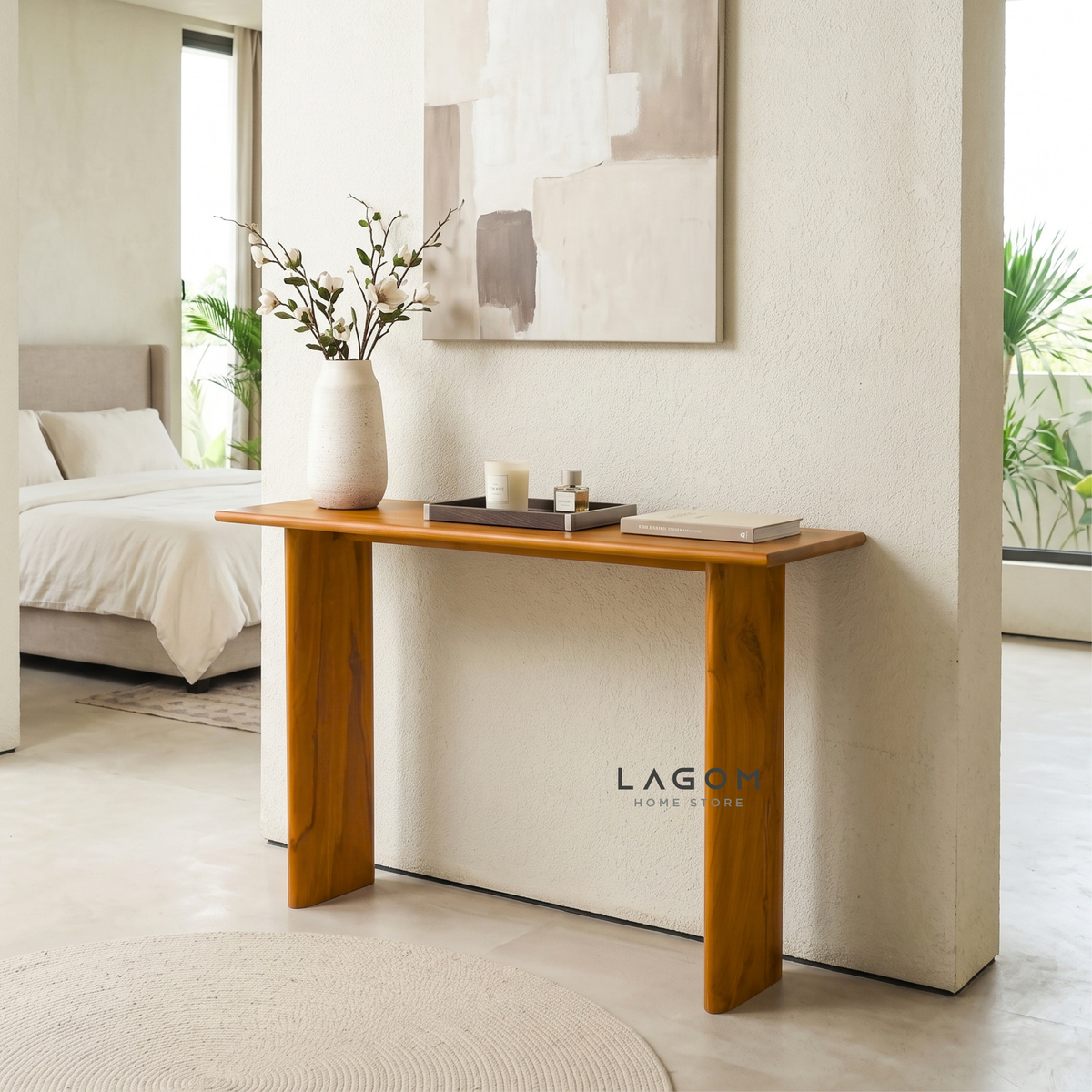 Minimalist Teak Wood Console Table