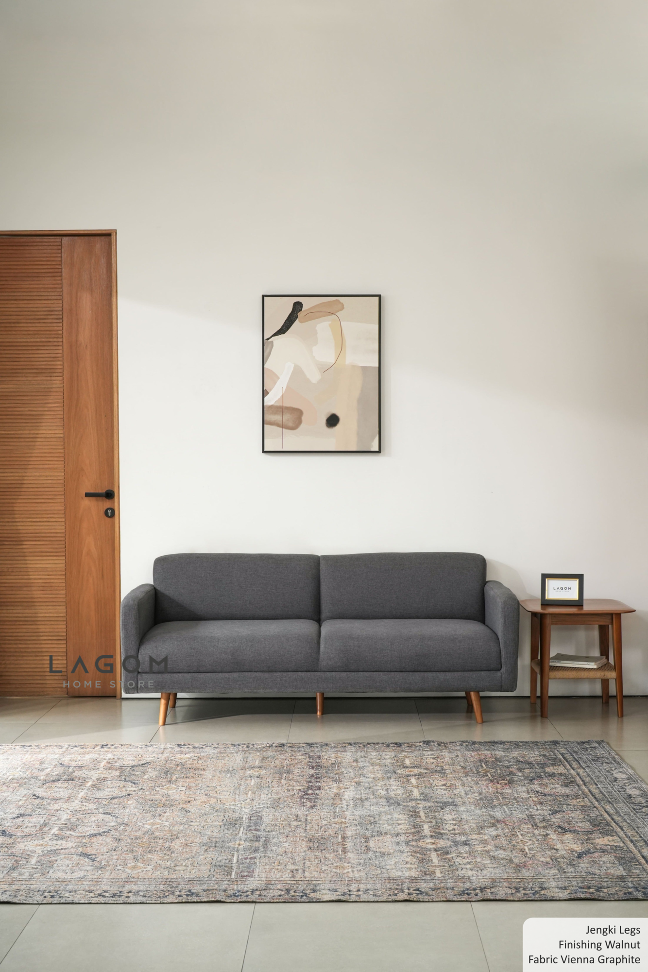 Sofa Double Seater dengan Frame Kayu Jati