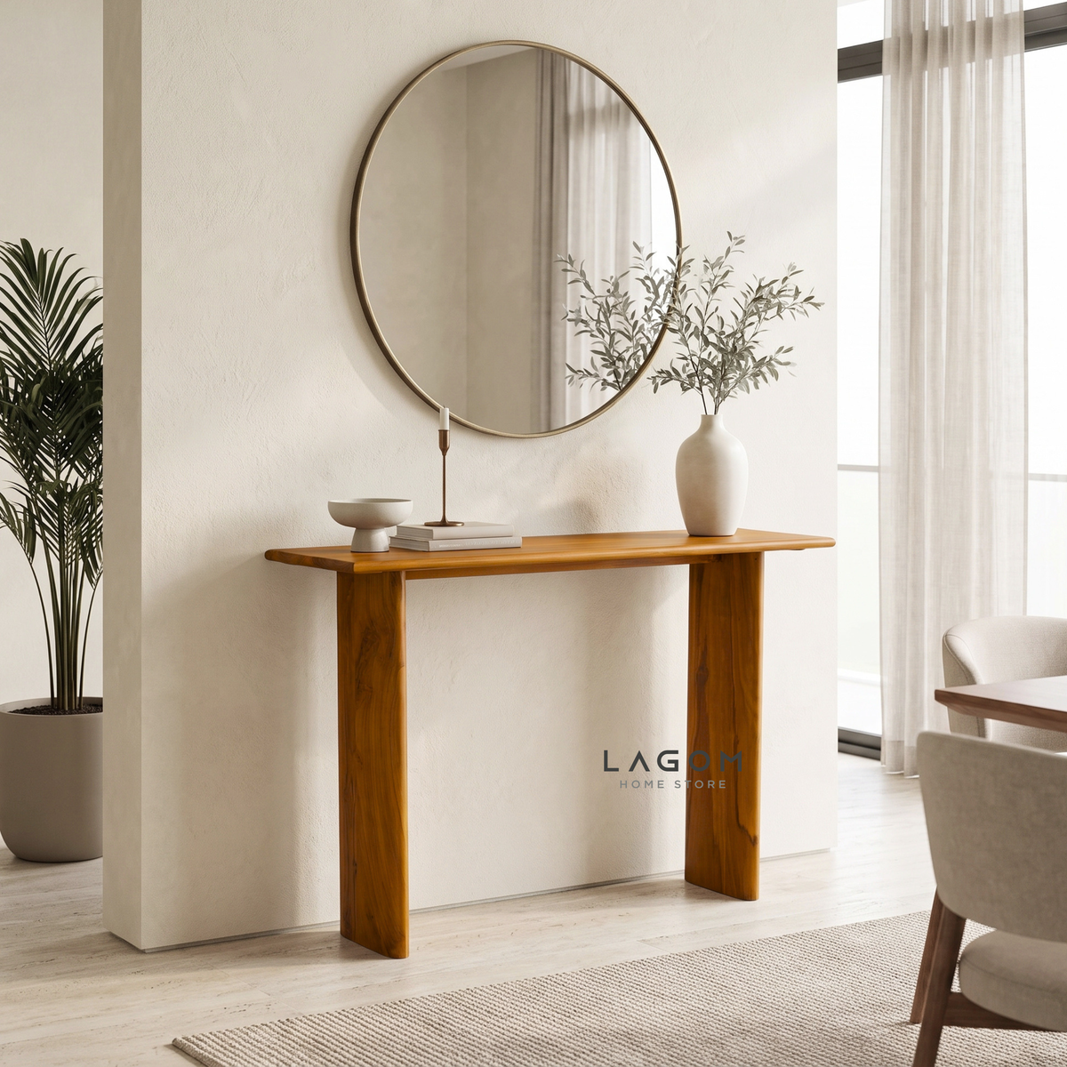 Minimalist Teak Wood Console Table