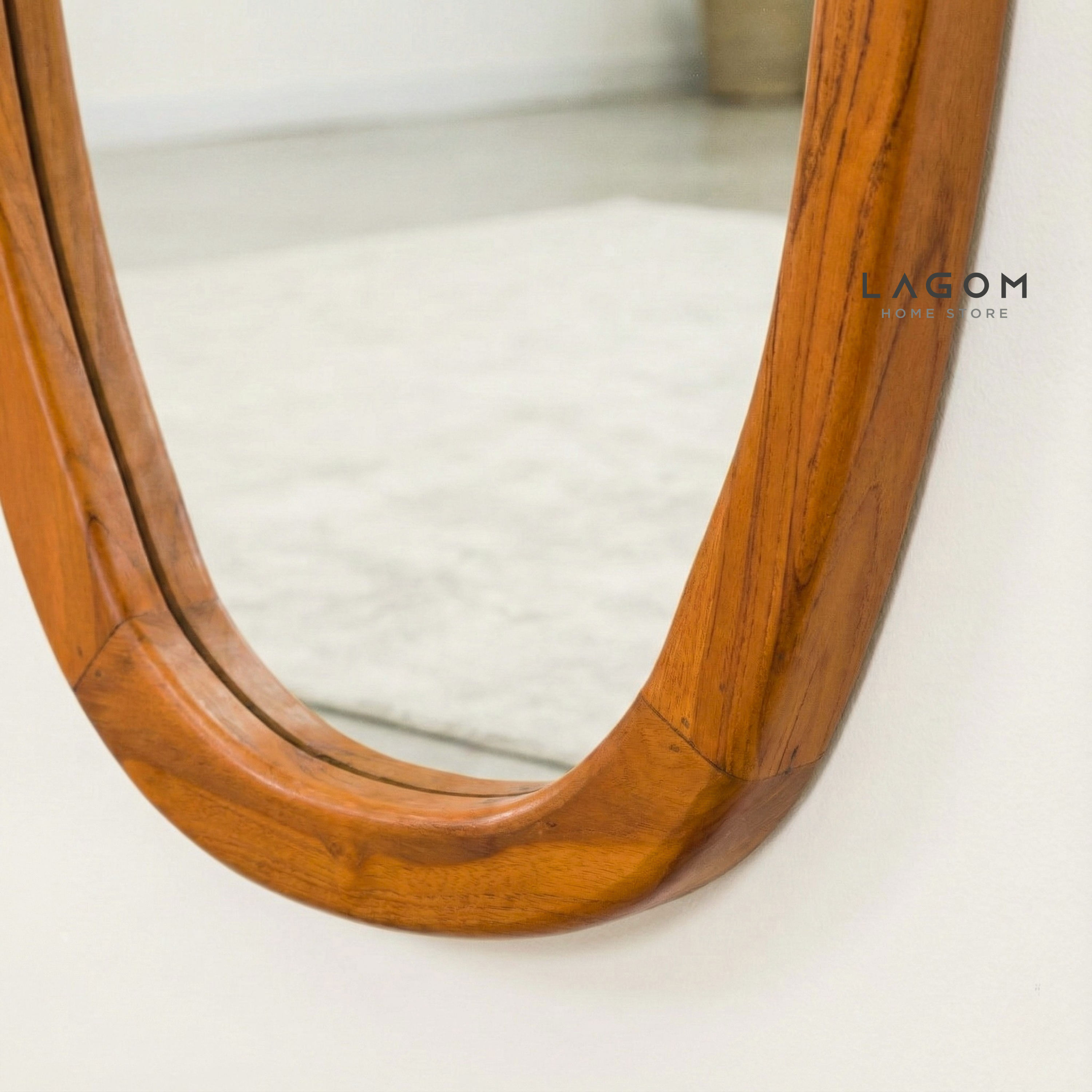 167 cm Full-Body Teak Wall Mirror Mirror Lagom Home Store Jati Furnitur Teak Furniture Jakarta
