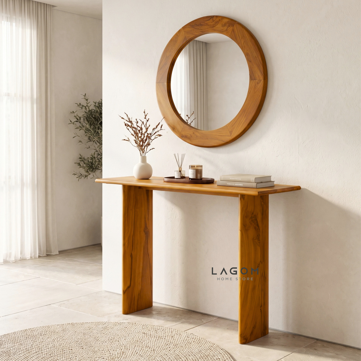 Minimalist Teak Wood Console Table