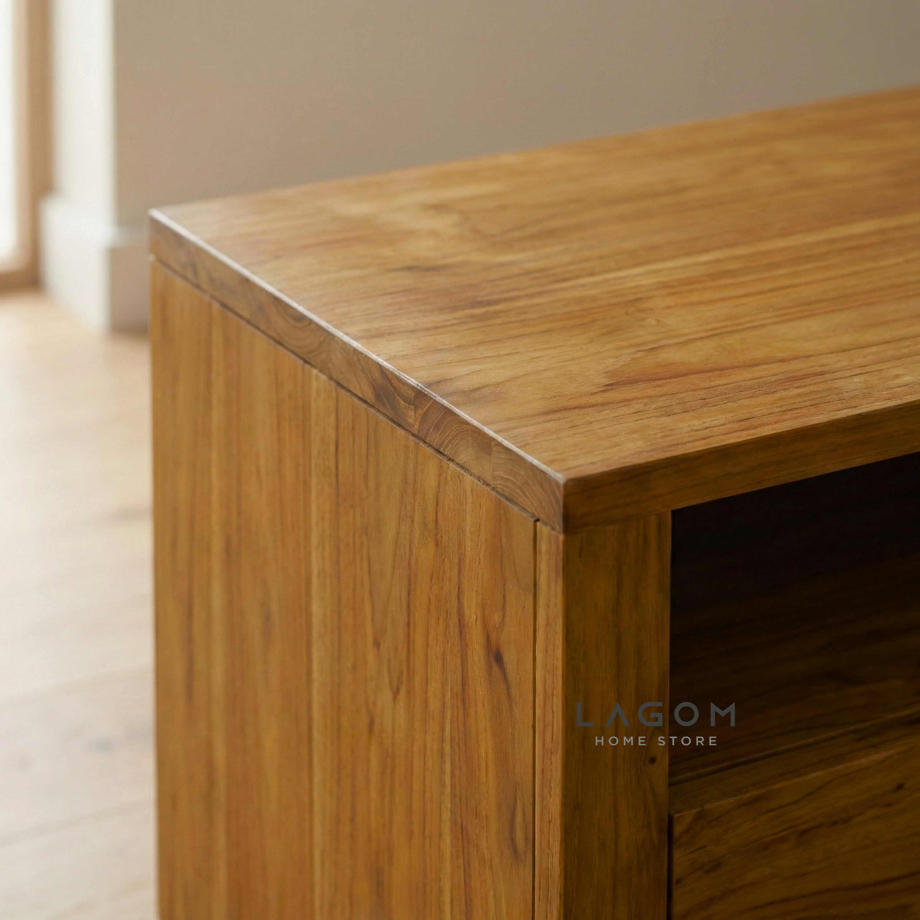 180 cm Solid Teak Wood TV Stand TV Cabinet Lagom Home Store Jati Furnitur Teak Furniture Jakarta