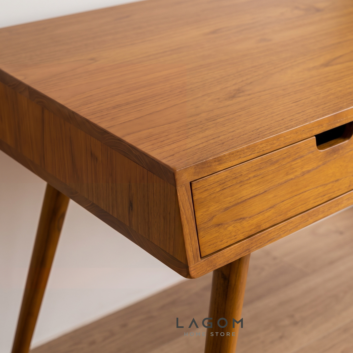 Minimalist Desk with Seating Options | Solid Teak Wood