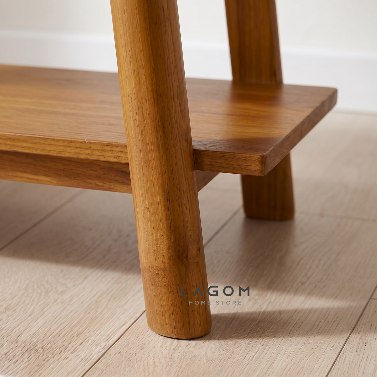 Three-Tiered Teak Console Table
