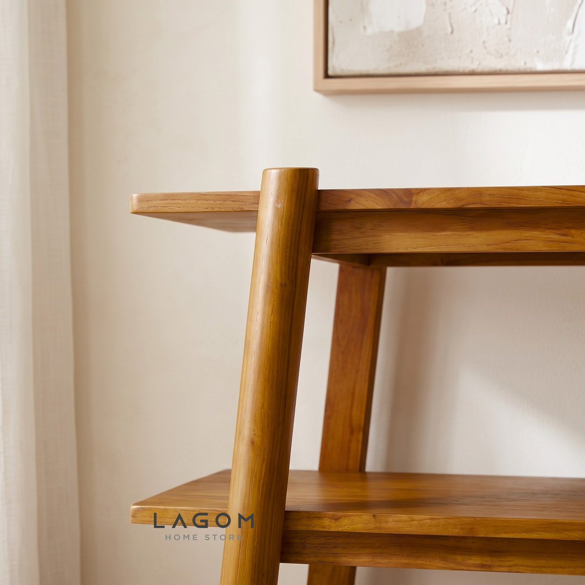 Three-Tiered Teak Console Table
