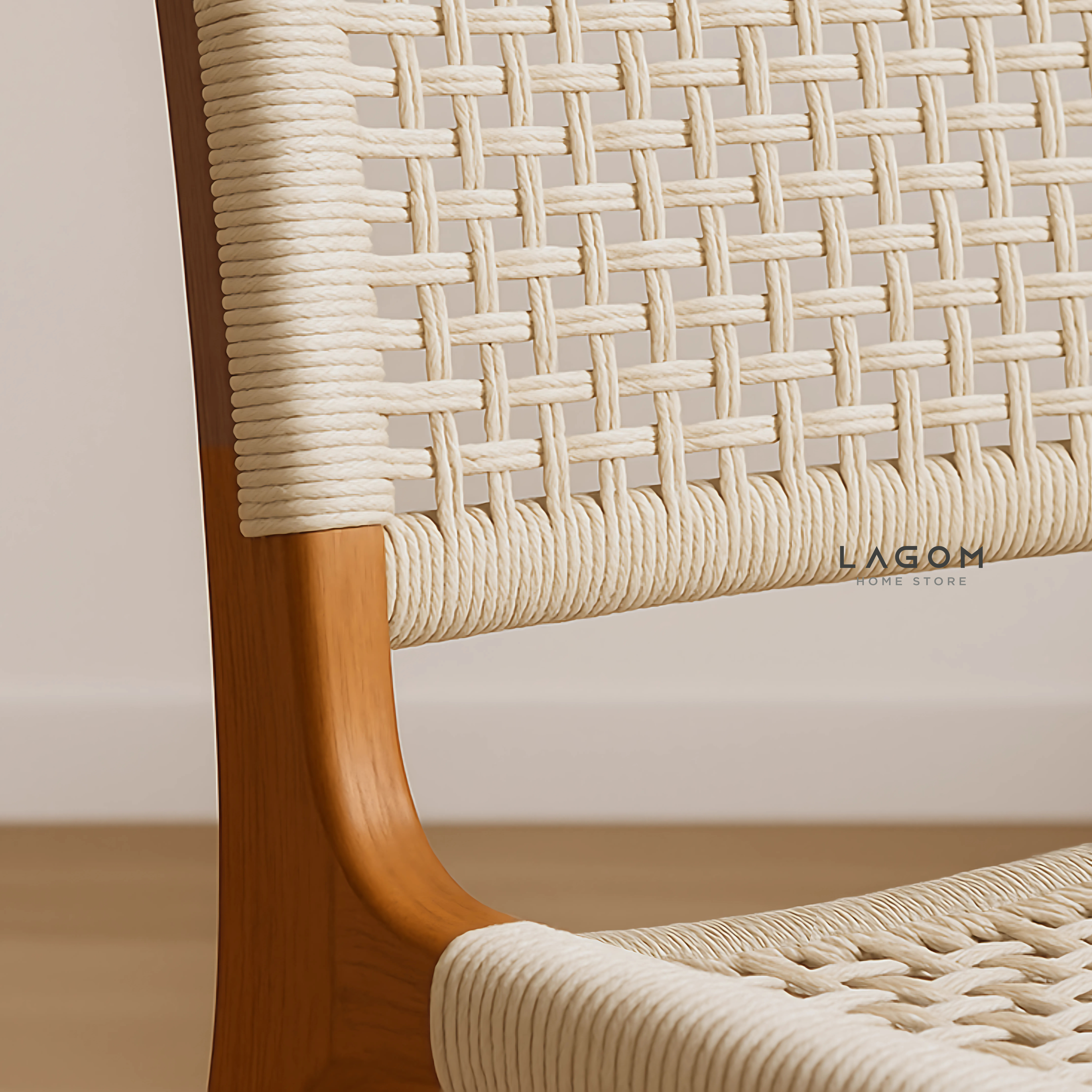 Exclusive Bar Stool in Teak Wood and Premium Loom