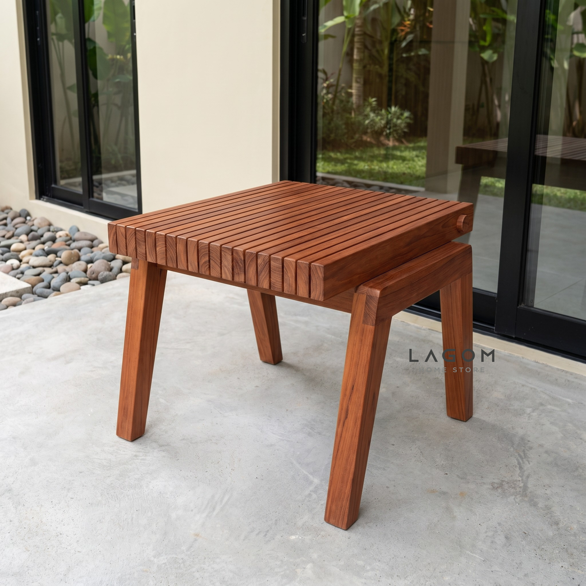 Reclaimed Teak Folding Table and Chair Set (Indoor & Outdoor)