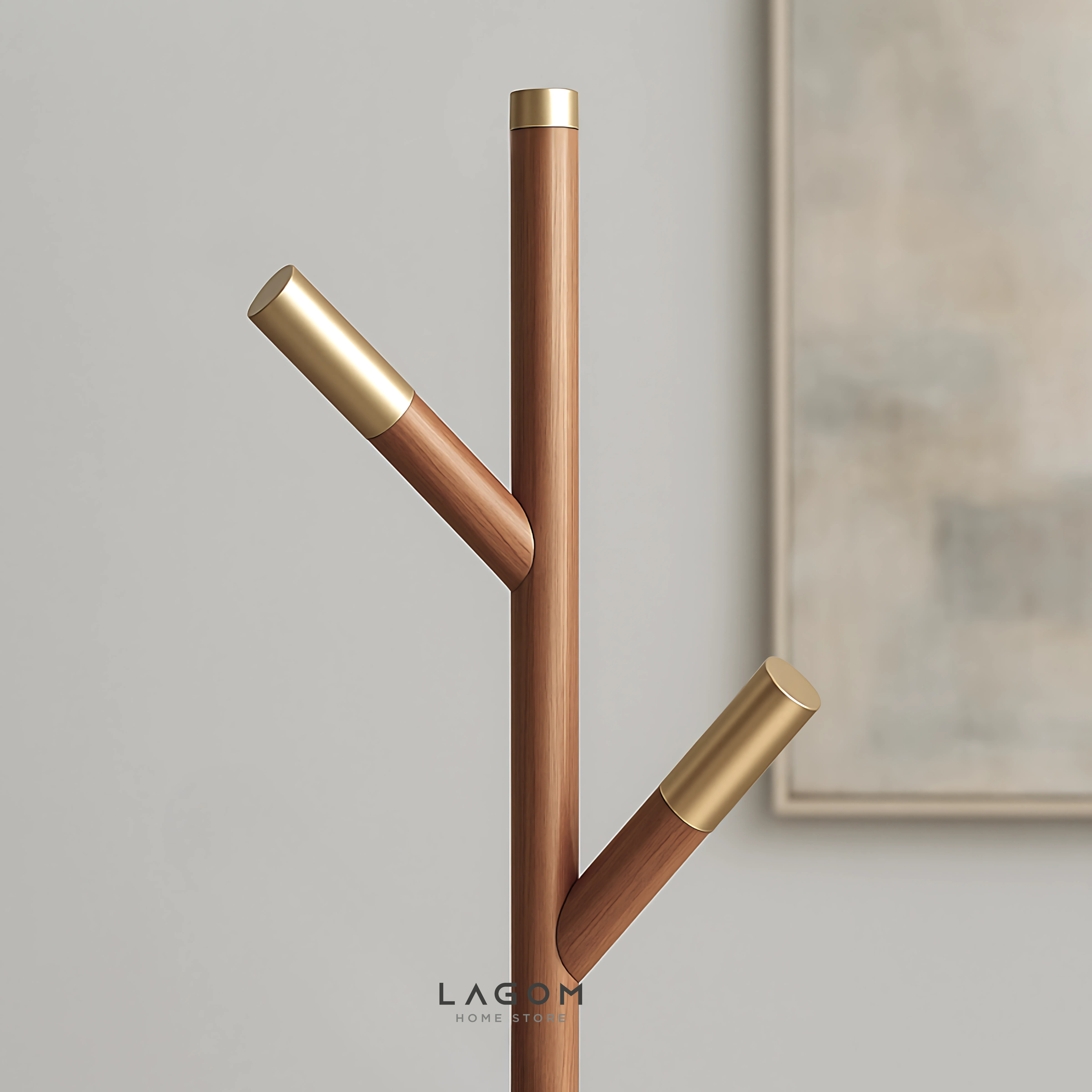 Minimalist Teak Coat Rack – Branch Design