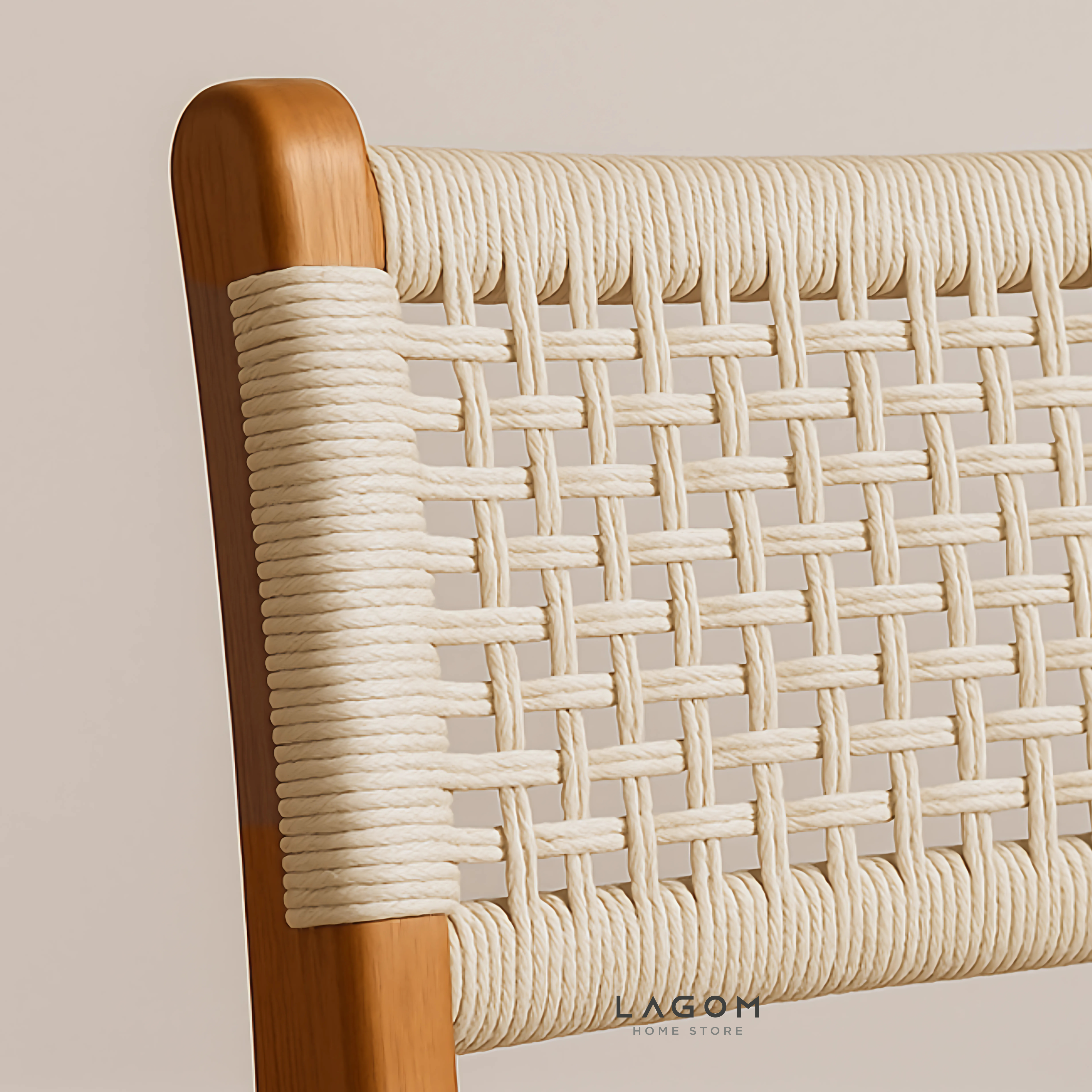 Exclusive Bar Stool in Teak Wood and Premium Loom