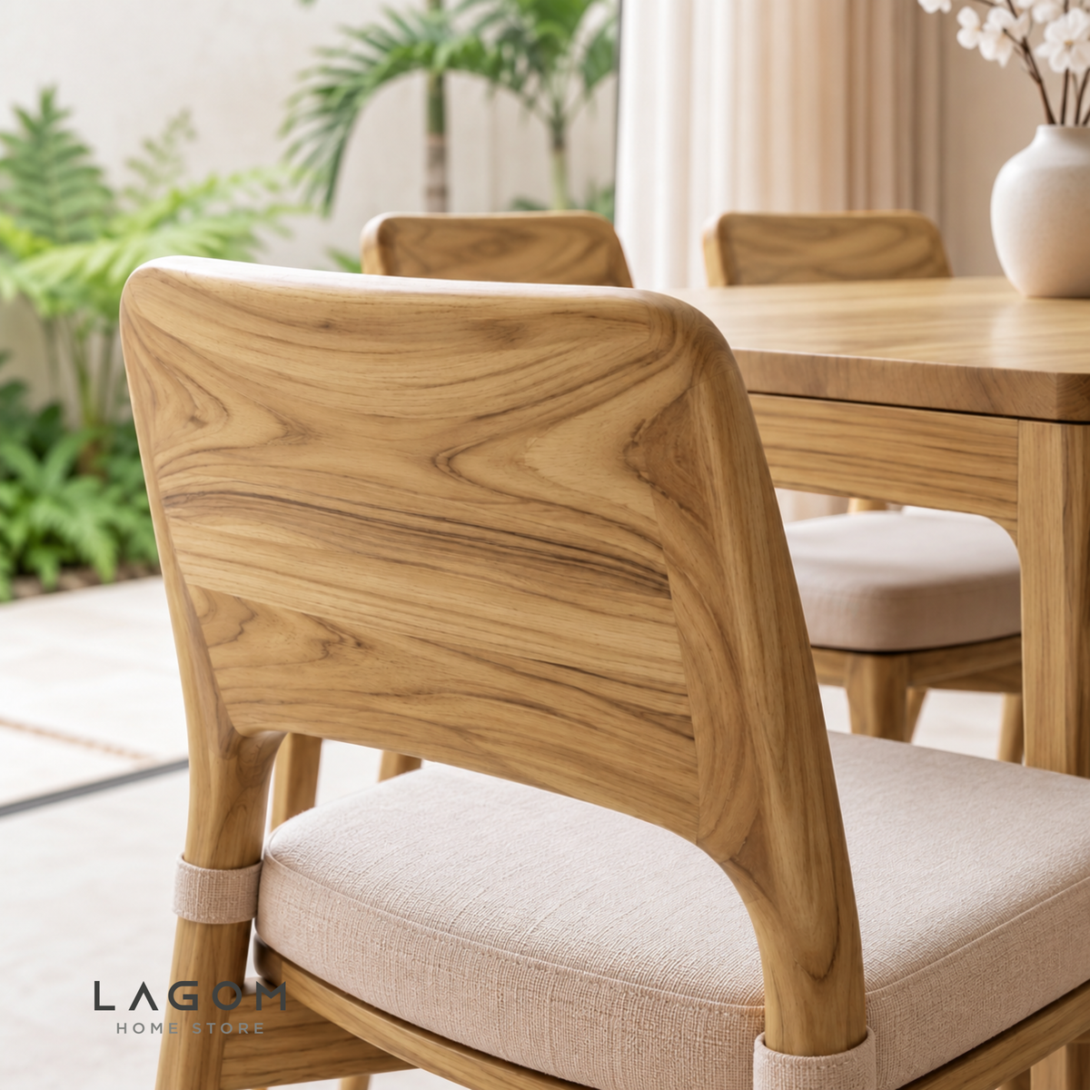 5-Seater Teak Dining Set with Chair and Bench Seating