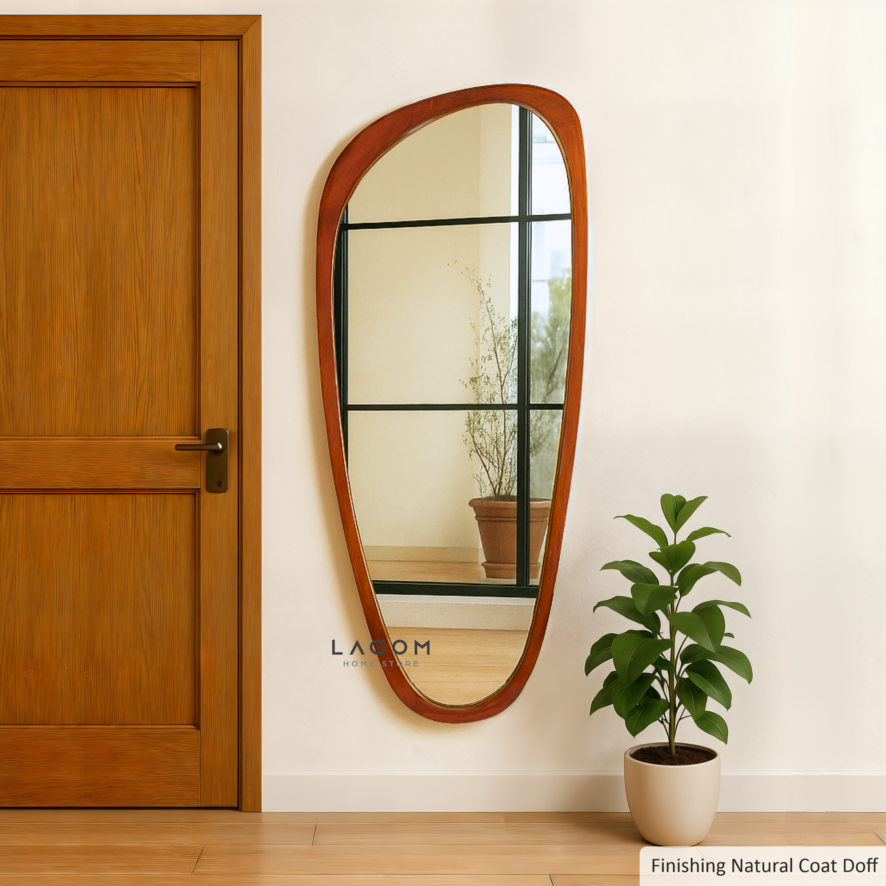 167 cm Full-Body Teak Wall Mirror