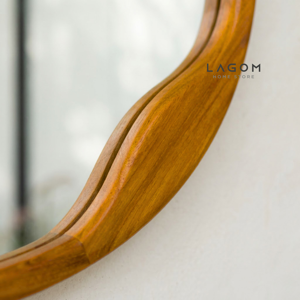 60 cm Round Teak Wall Mirror Mirror Lagom Home Store Jati Furnitur Teak Furniture Jakarta