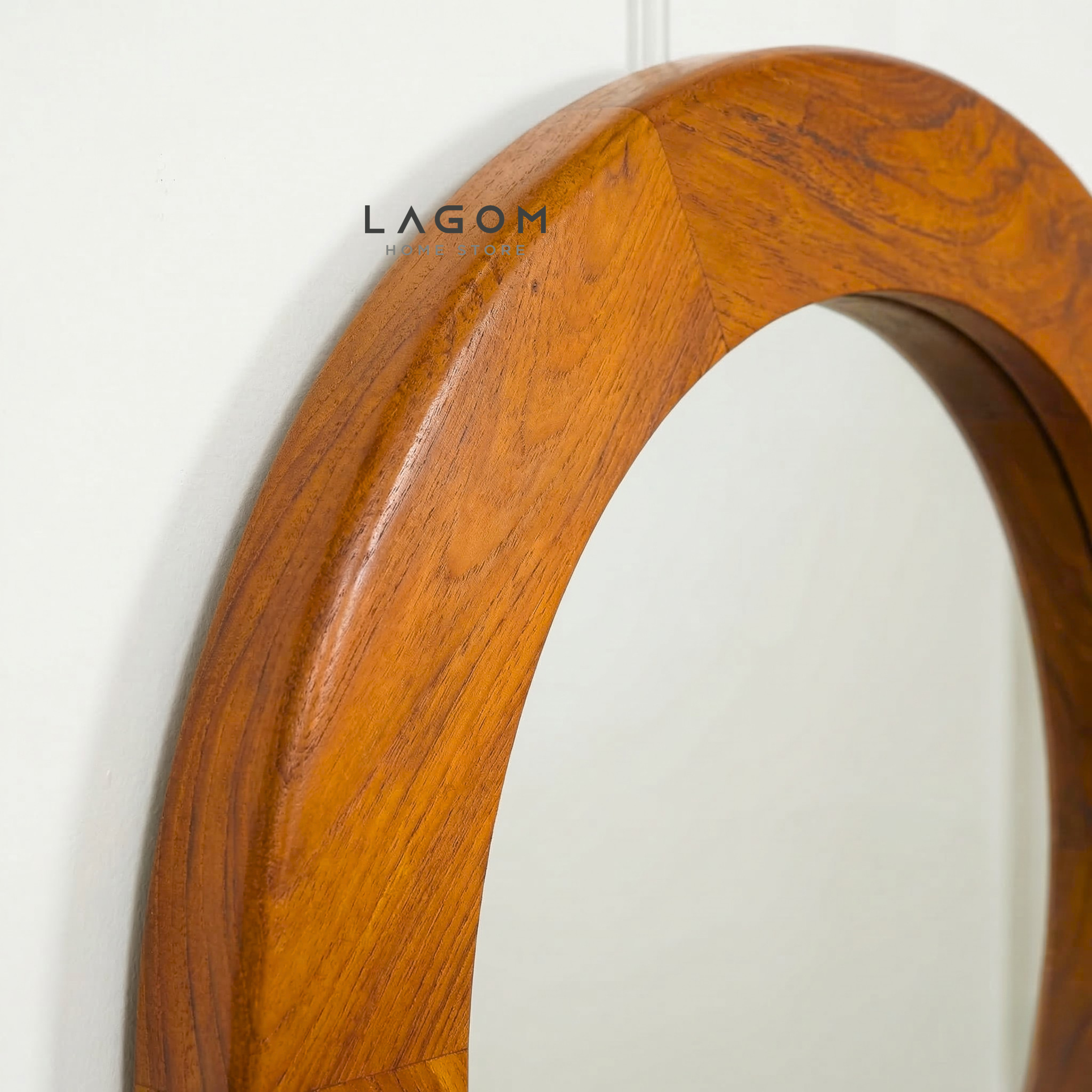 76 cm Round Teak Wall Mirror Mirror Lagom Home Store Jati Furnitur Teak Furniture Jakarta