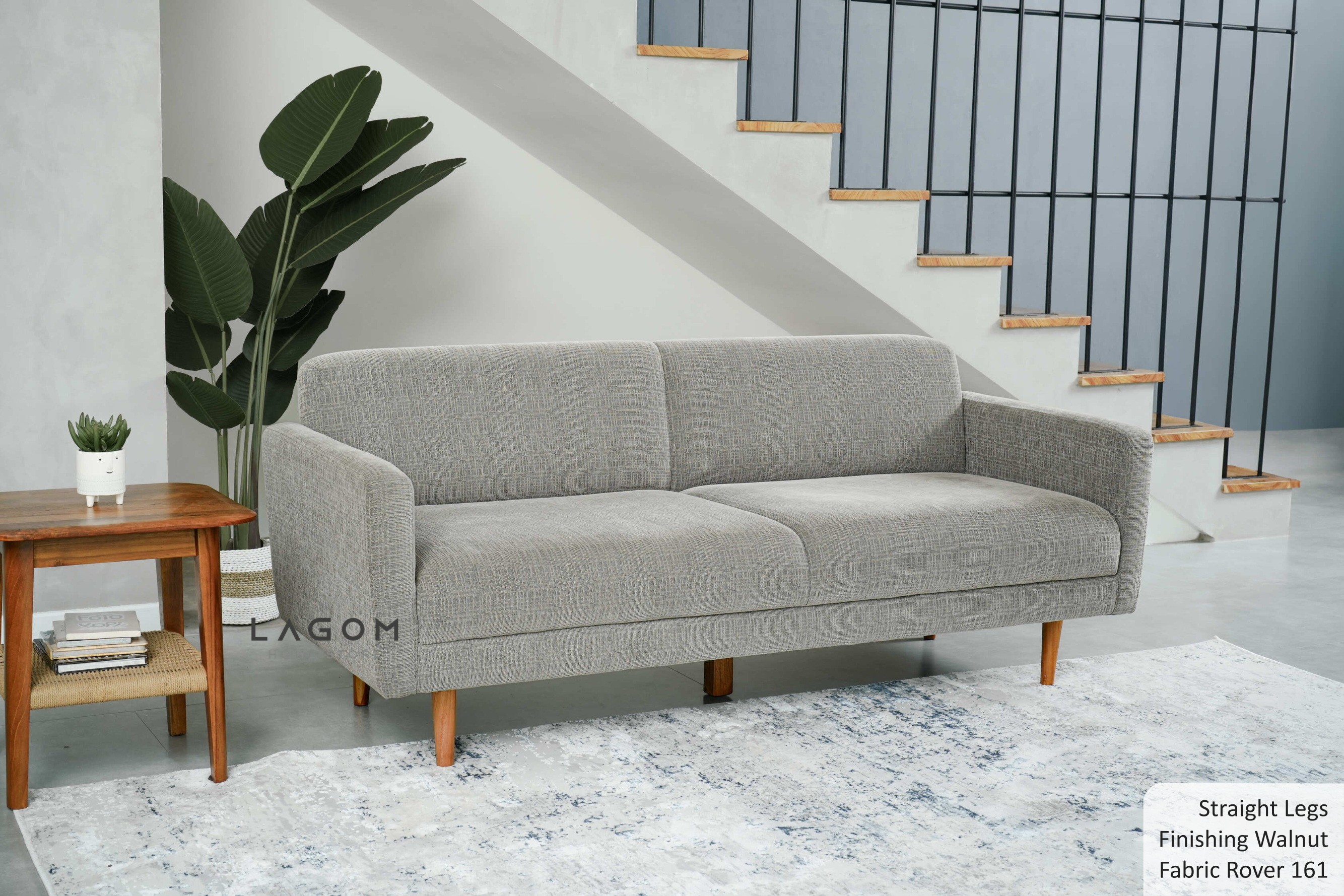 Sofa Double Seater dengan Frame Kayu Jati