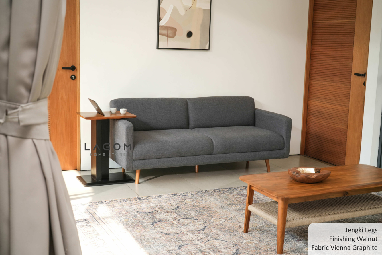 Sofa Double Seater dengan Frame Kayu Jati