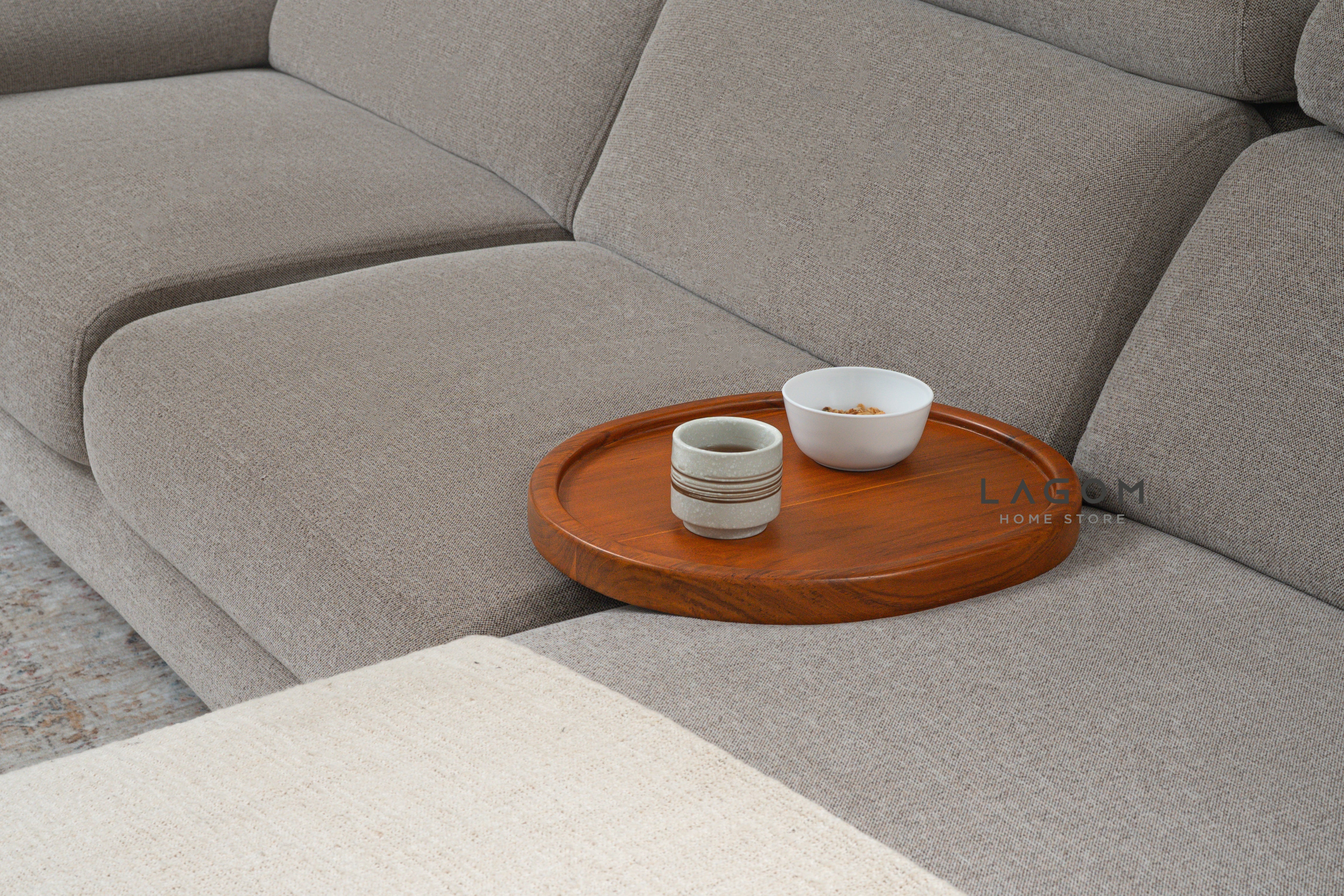 Solid Teak Sofa Tray Table
