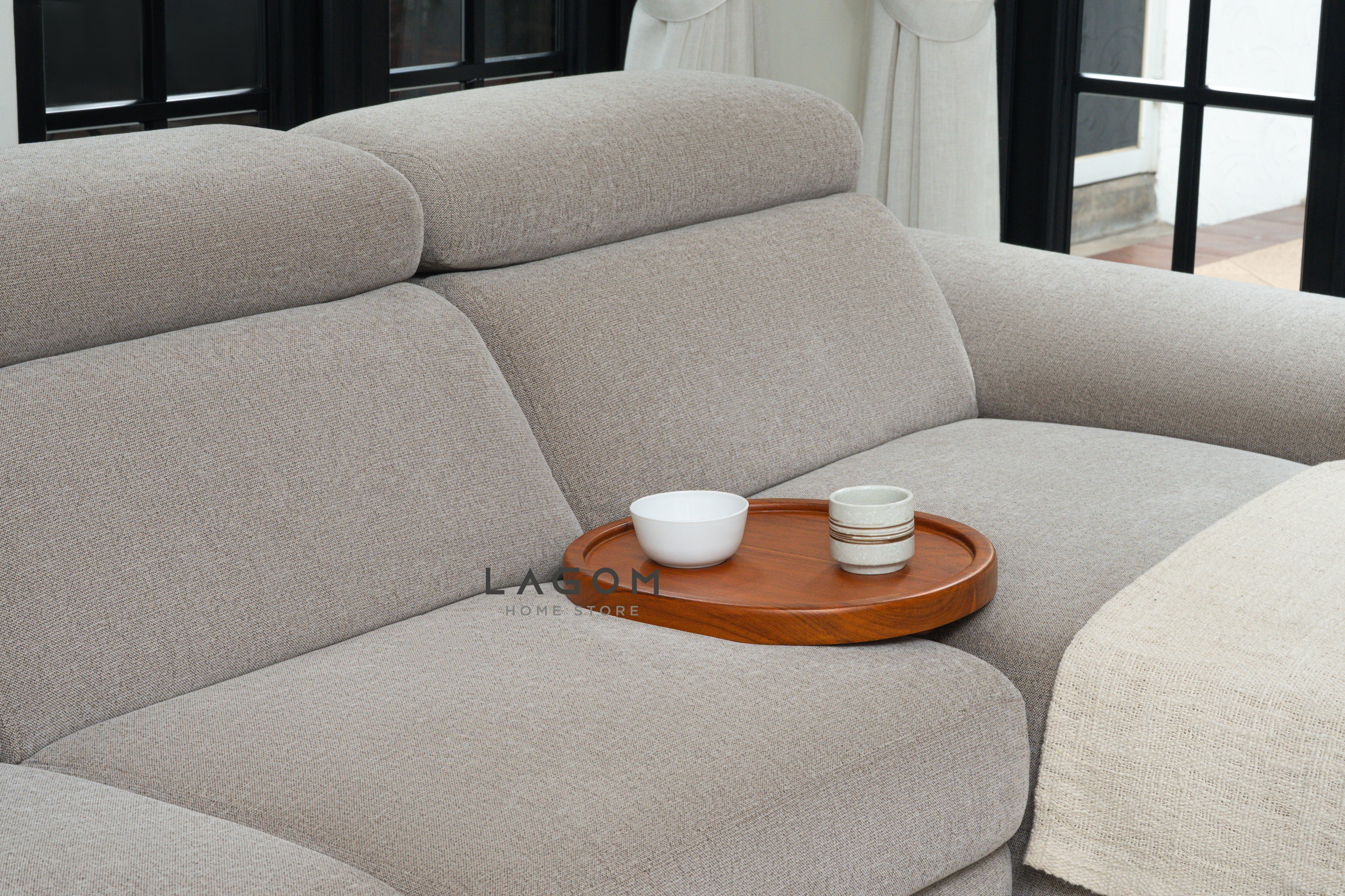 Solid Teak Sofa Tray Table