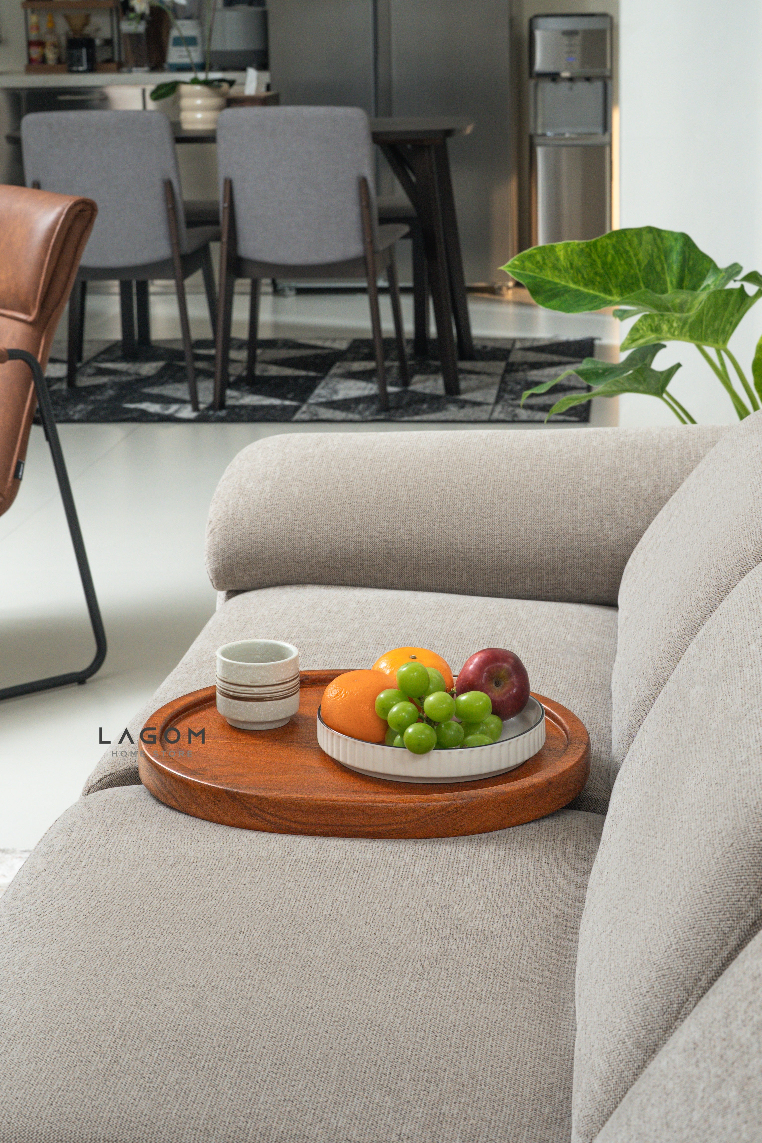 Solid Teak Sofa Tray Table