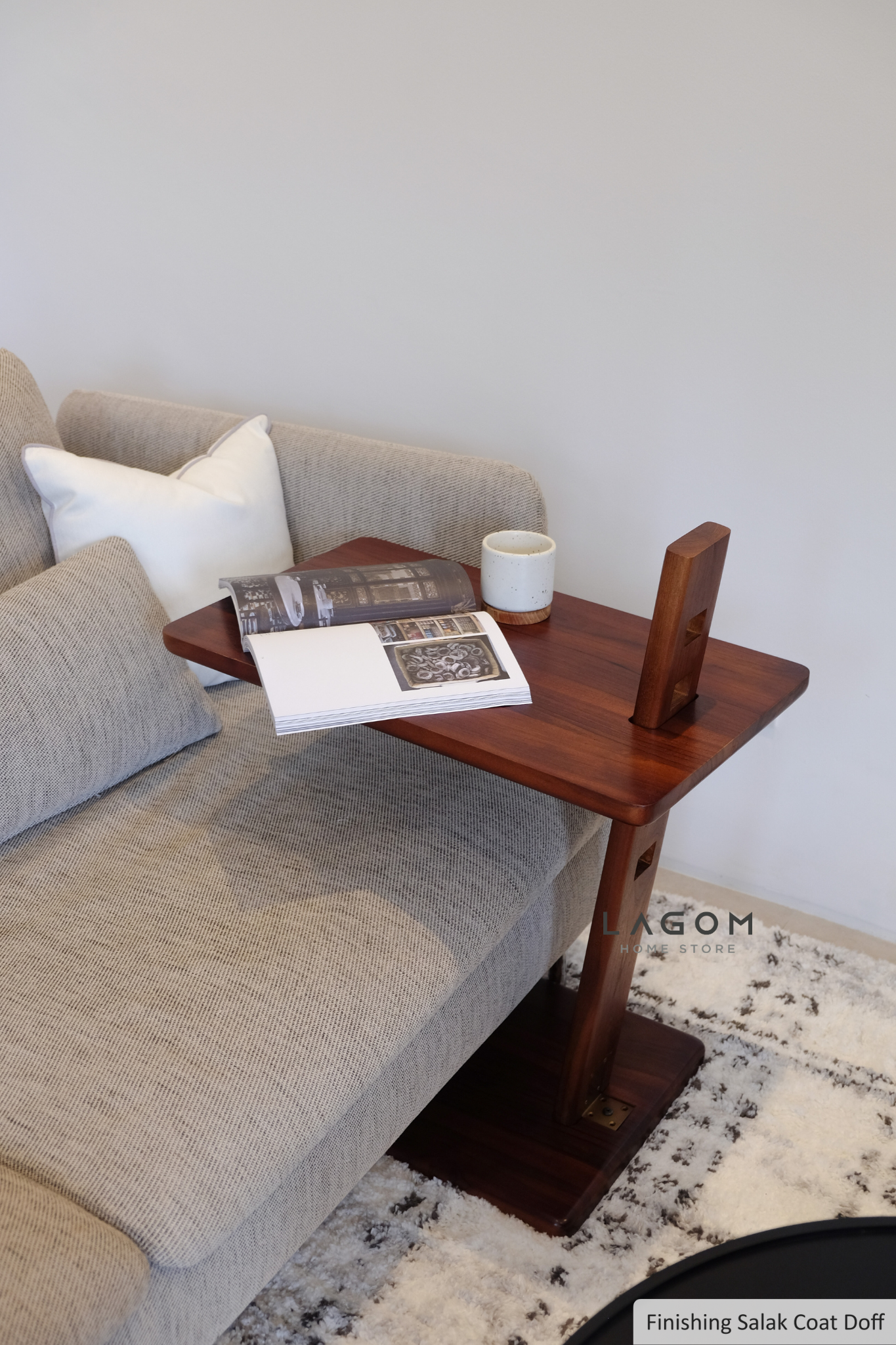 Adjustable Teak Side Table Side Table Lagom Home Store Jati Furnitur Teak Furniture Jakarta