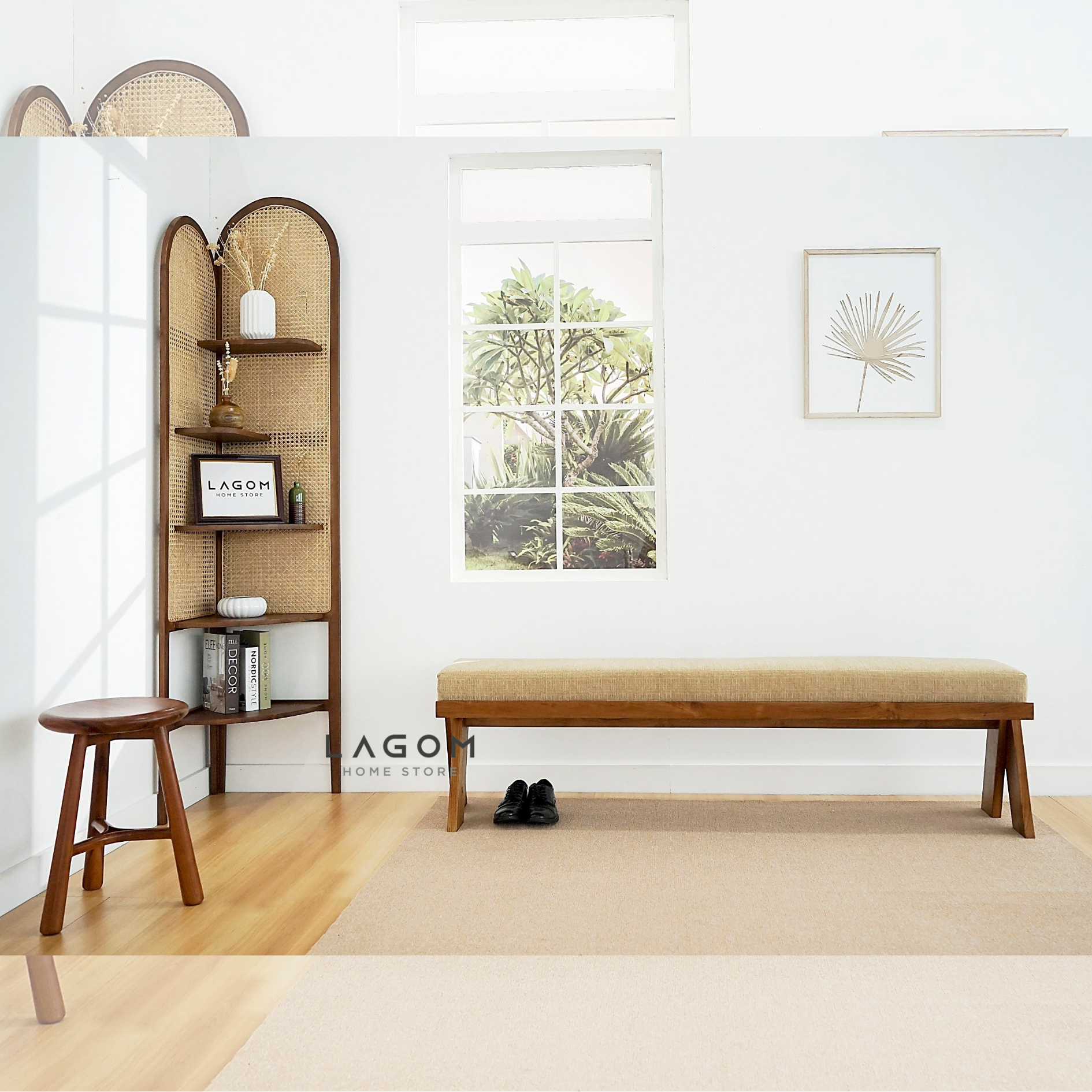 Bangku dari Kayu Jati dengan Removable Cushion - Panjang 180 cm Bench Seat Lagom Home Store Jati Furnitur Teak Furniture Jakarta