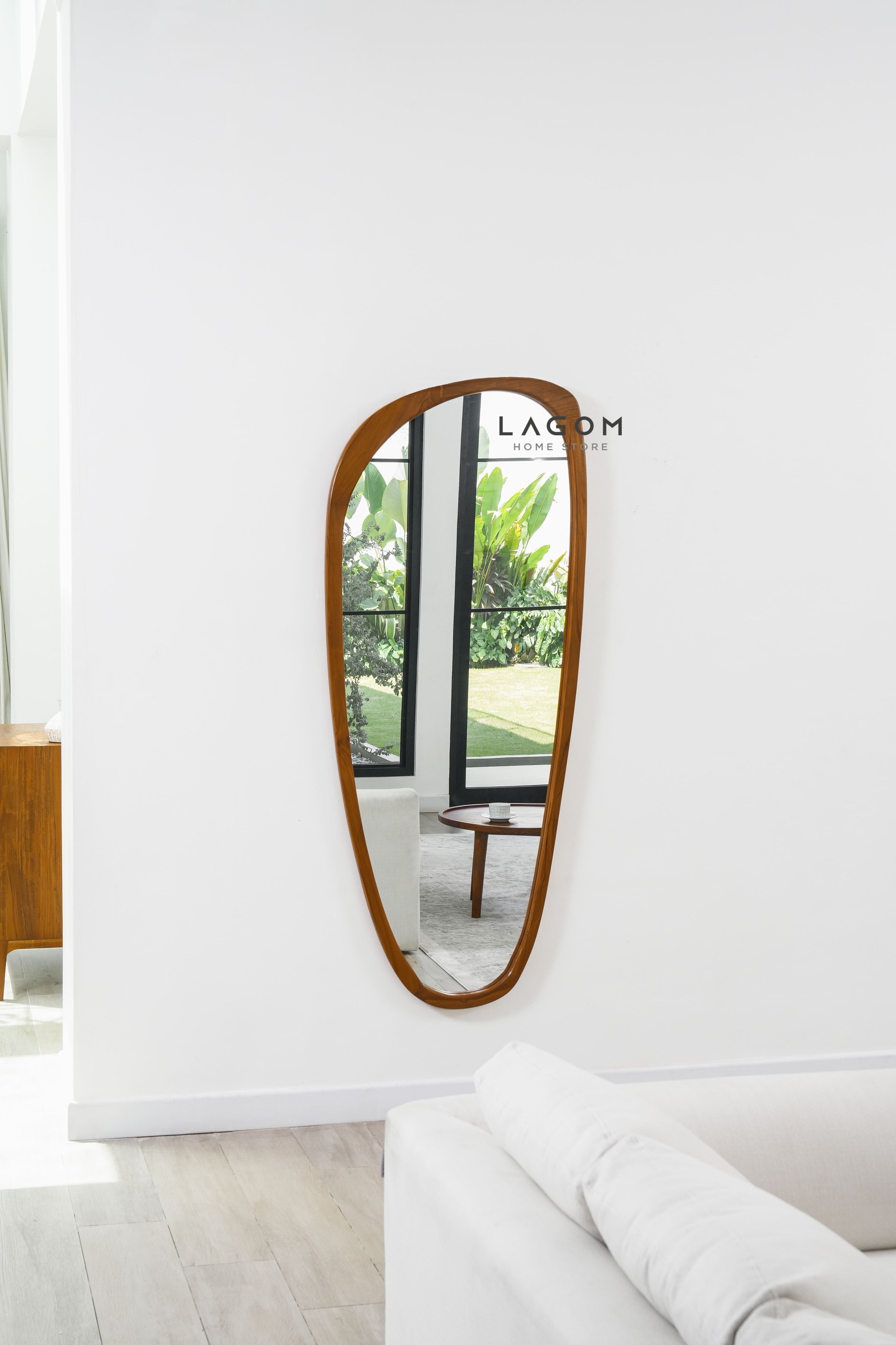 Cermin Dekoratif Frame Kayu Jati Solid - Tinggi 167 cm Mirror Lagom Home Store Jati Furnitur Teak Furniture Jakarta