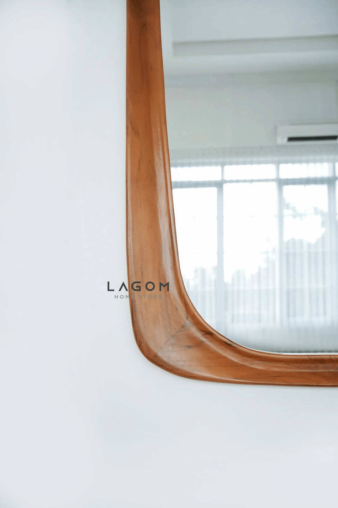 Cermin Dinding Kayu Jati Bentuk Estetik - Tinggi 180 cm Mirror Lagom Home Store Jati Furnitur Teak Furniture Jakarta