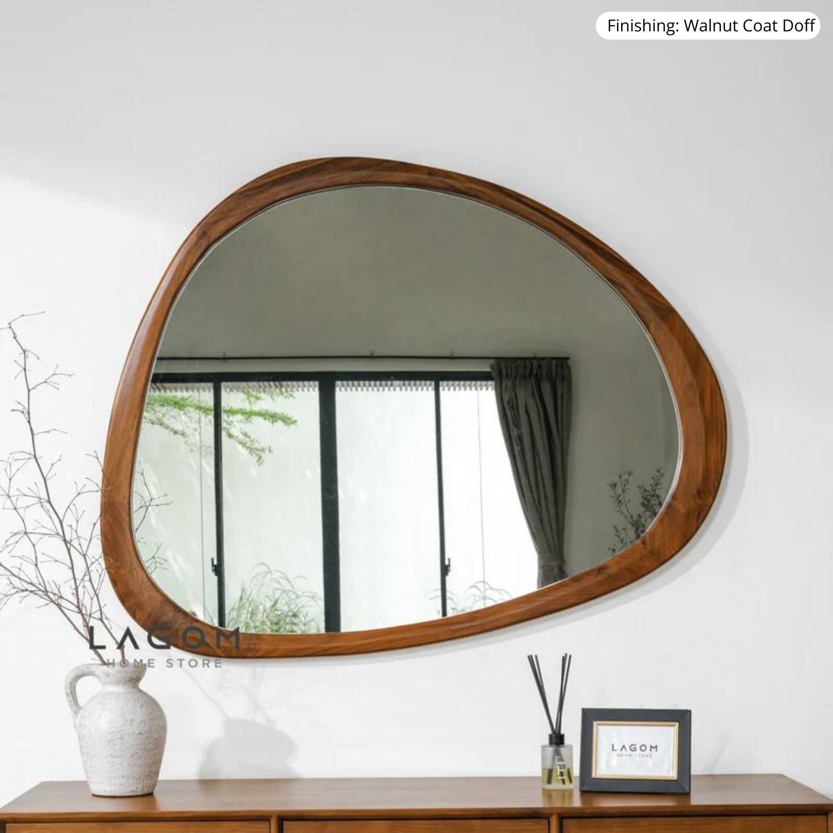 Cermin Gantung Unik Kayu Jati - Tinggi 99 cm Mirror Lagom Home Store Jati Furnitur Teak Furniture Jakarta