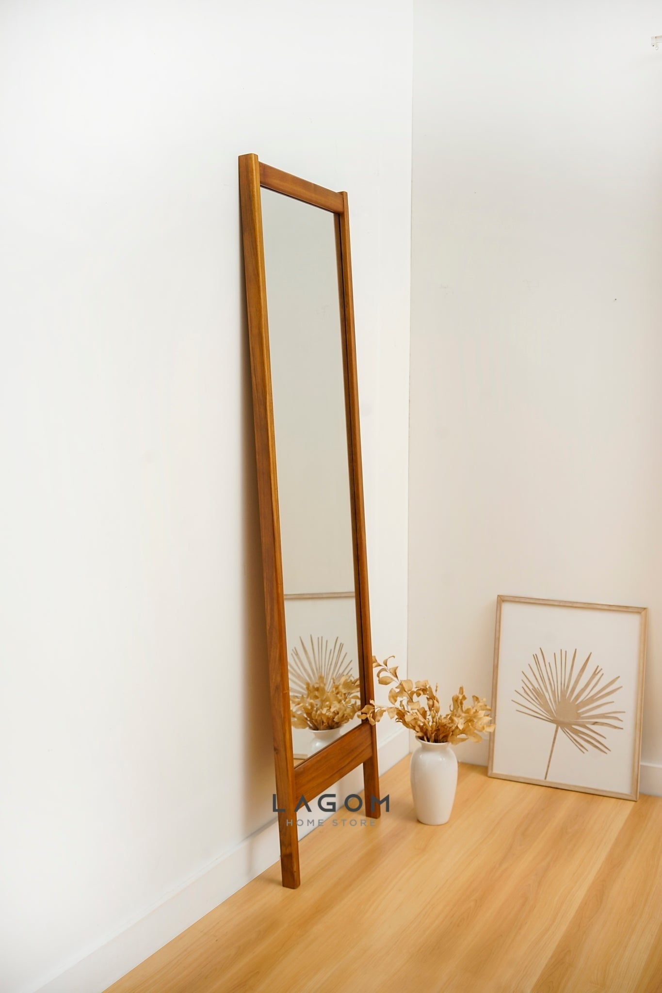 Cermin Kayu Jati Full Body Freestanding - Tinggi 183 cm Mirror Lagom Home Store Jati Furnitur Teak Furniture Jakarta