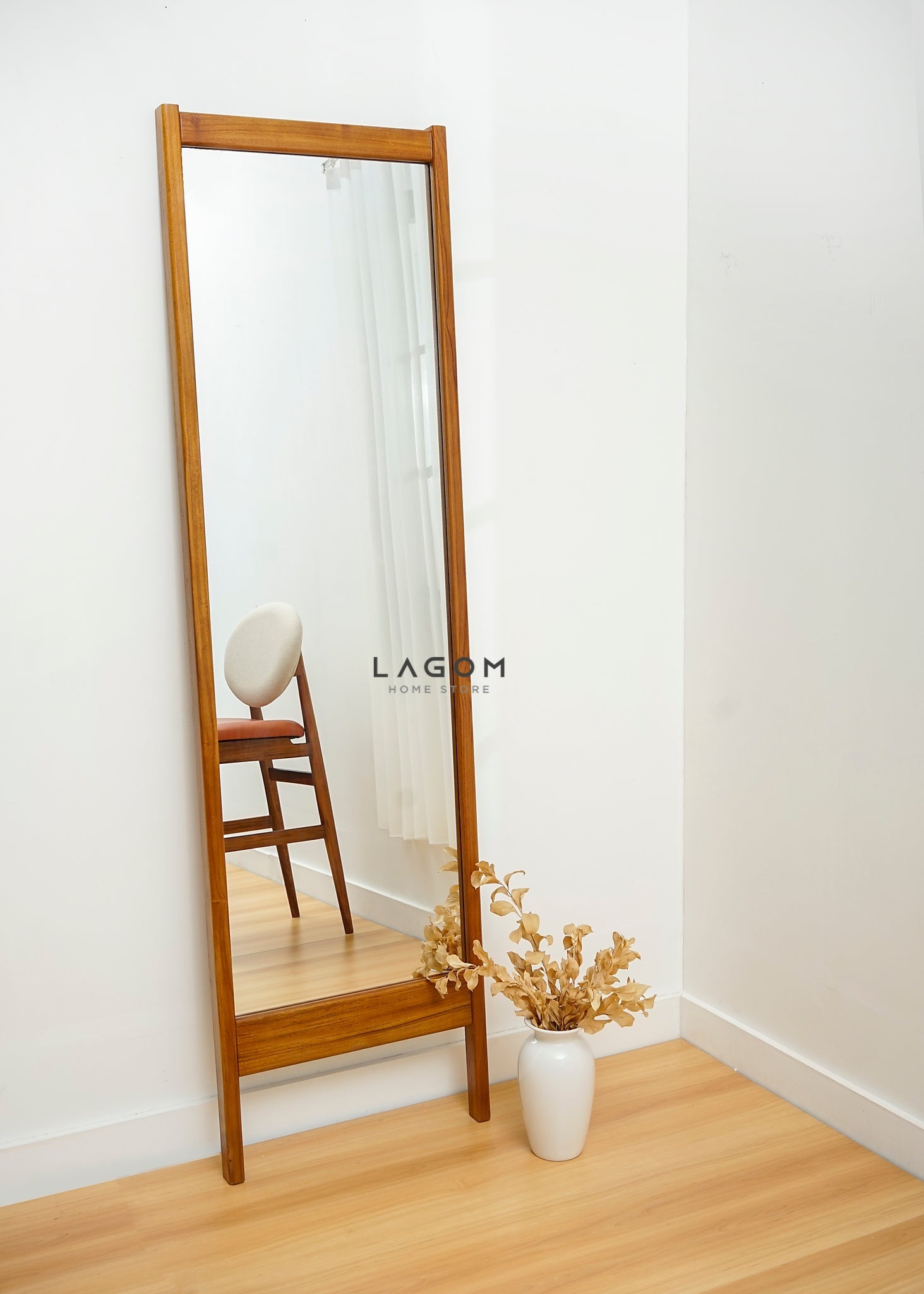 Cermin Kayu Jati Full Body Freestanding - Tinggi 183 cm Mirror Lagom Home Store Jati Furnitur Teak Furniture Jakarta