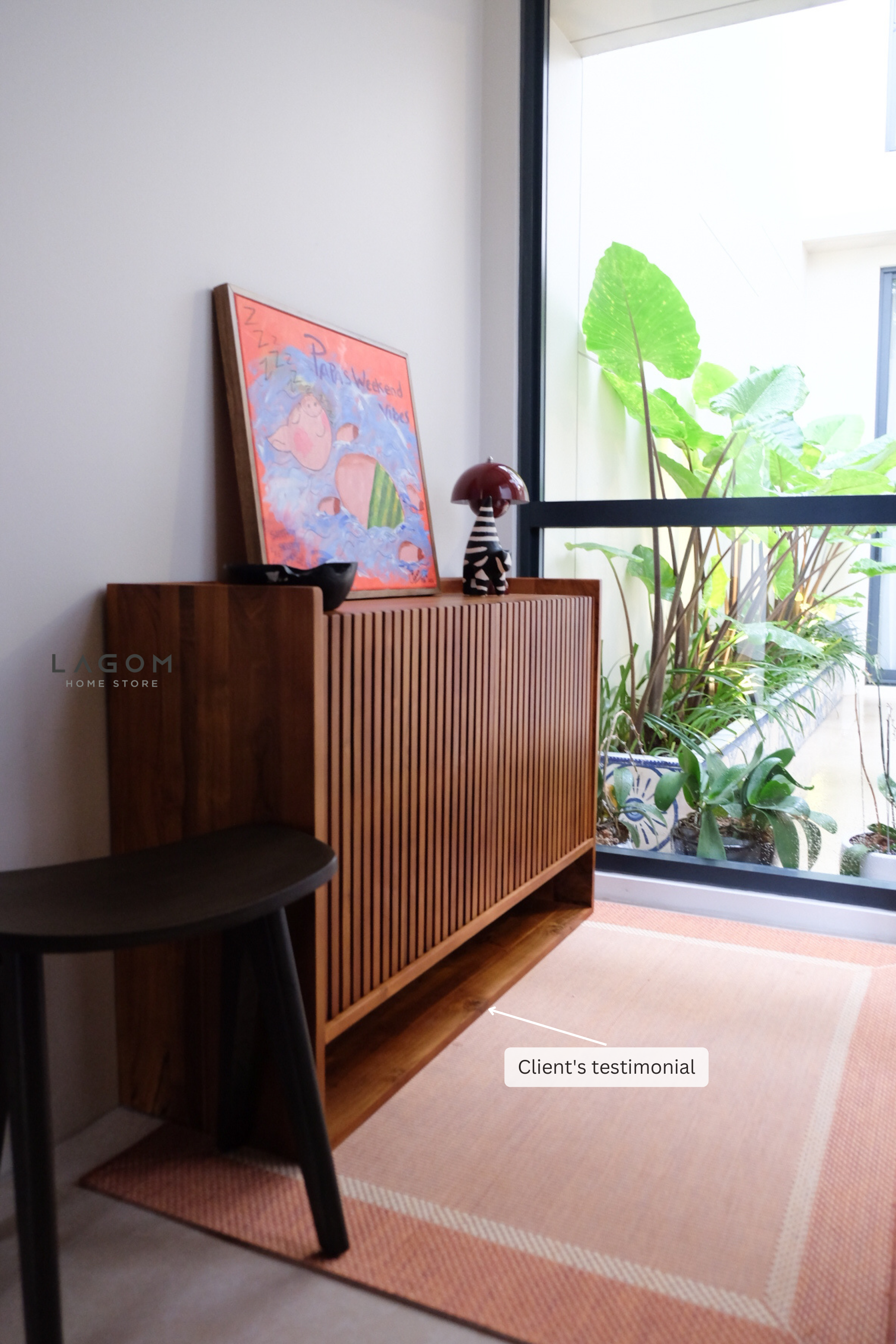 Custom-Made | Medium Size Teak Shoe Cabinet Shoe Storage Lagom Home Store Jati Furnitur Teak Furniture Jakarta