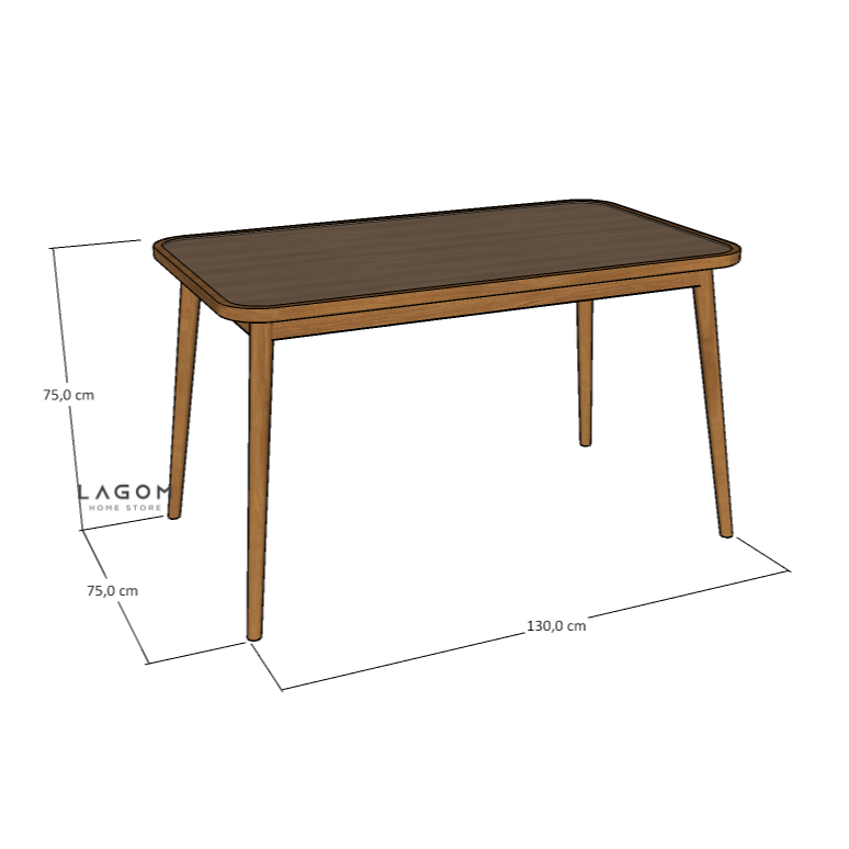 Custom-Made | Set Meja Makan Modern dengan 4 Kursi Bahan Jati Dining Set Lagom Home Store Jati Furnitur Teak Furniture Jakarta