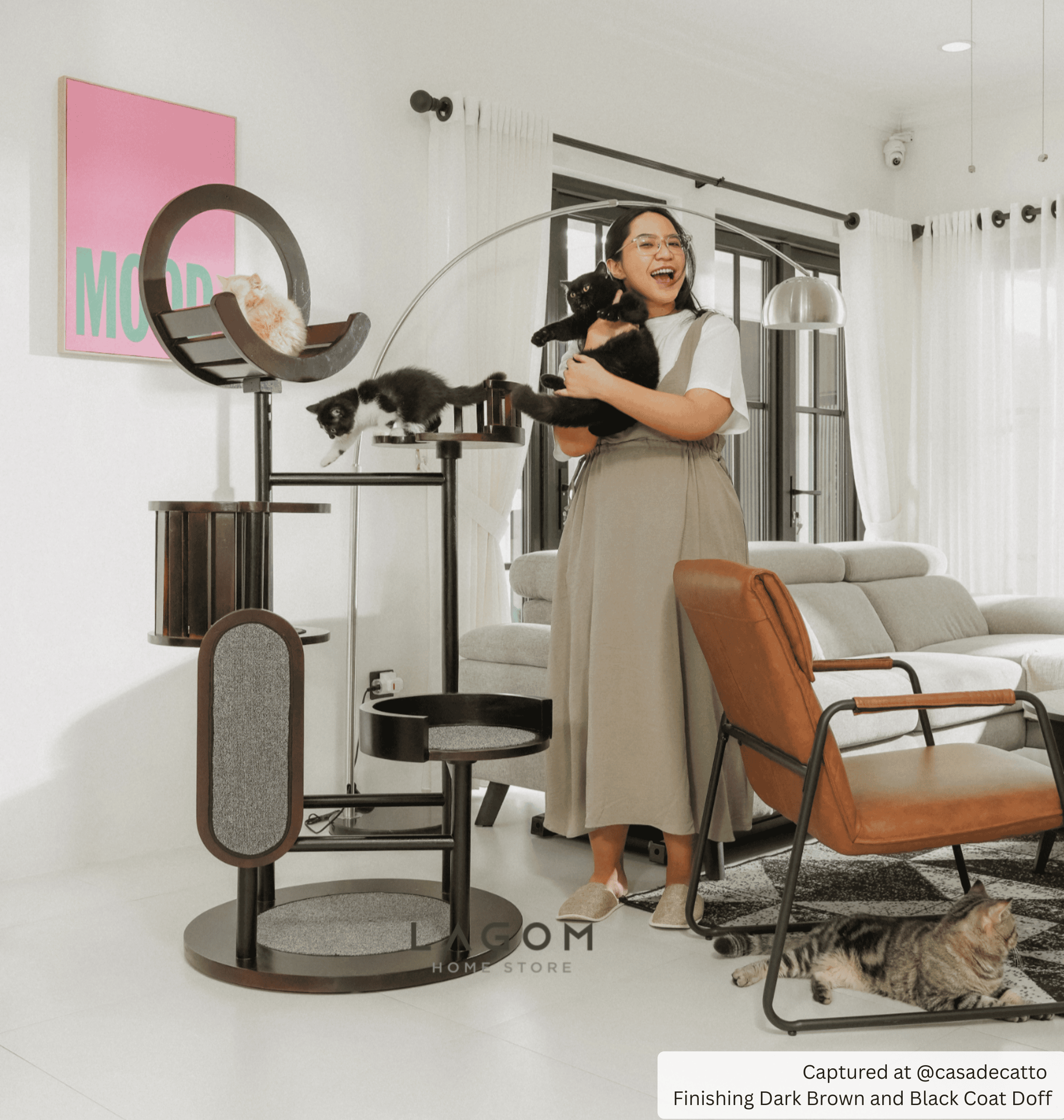 Luxury Cat Tree in Solid Teak Wood Cat Tree Lagom Home Store Jati Furnitur Teak Furniture Jakarta