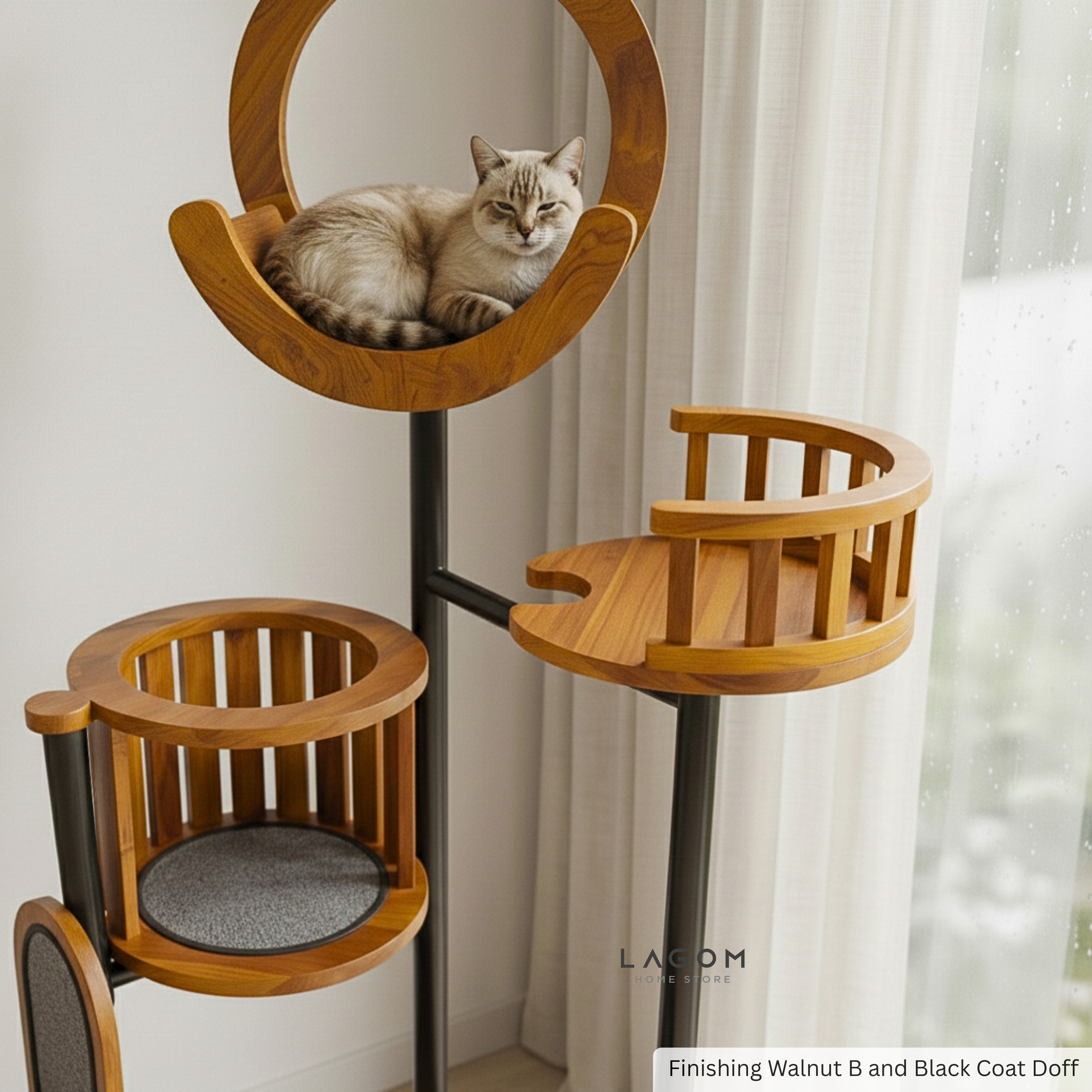 Luxury Cat Tree in Solid Teak Wood Cat Tree Lagom Home Store Jati Furnitur Teak Furniture Jakarta